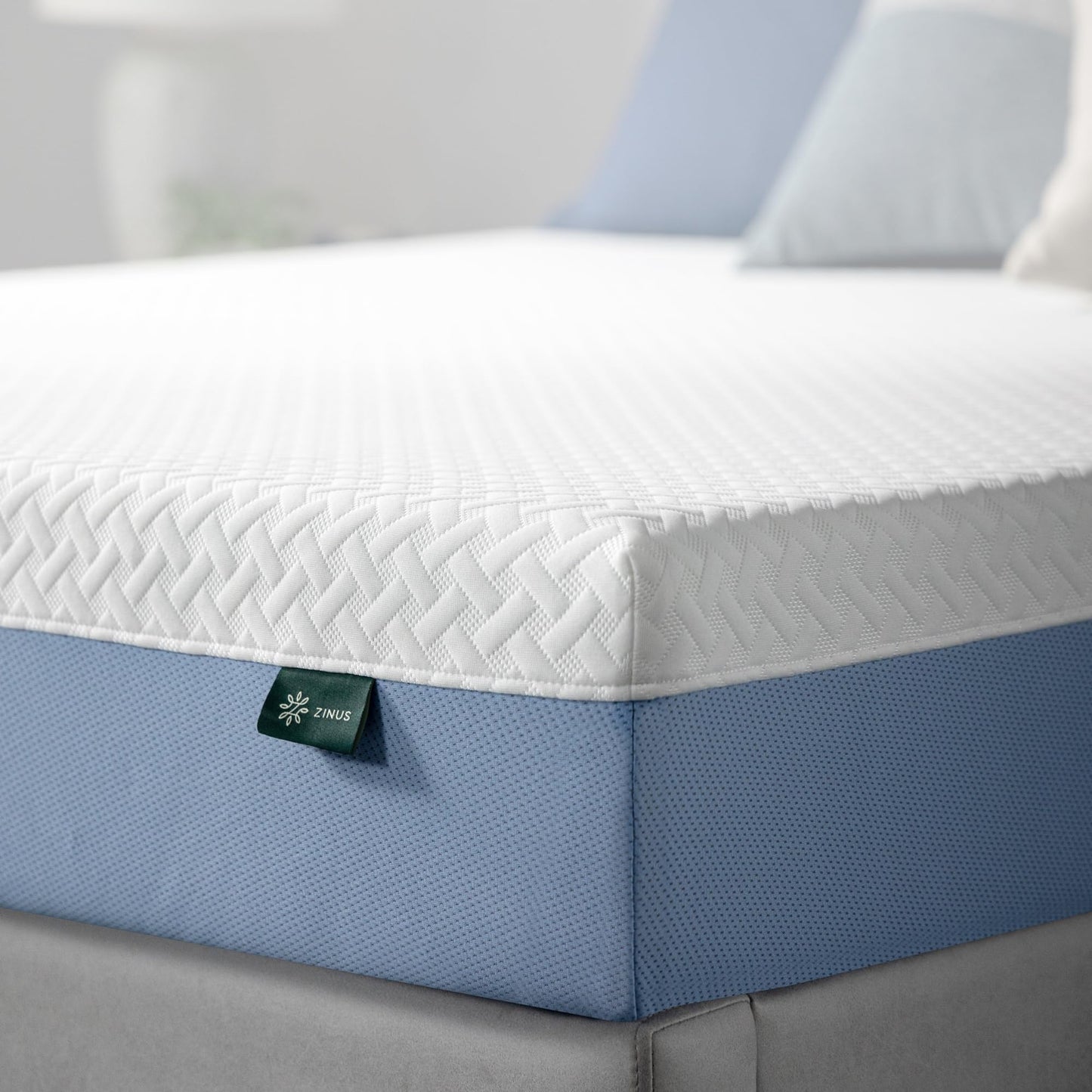 Zinus 8-Inch Twin Cooling Essential Memory Foam Mattress, White, Medium Feel, Fiberglass Free, Certified Safe Materials