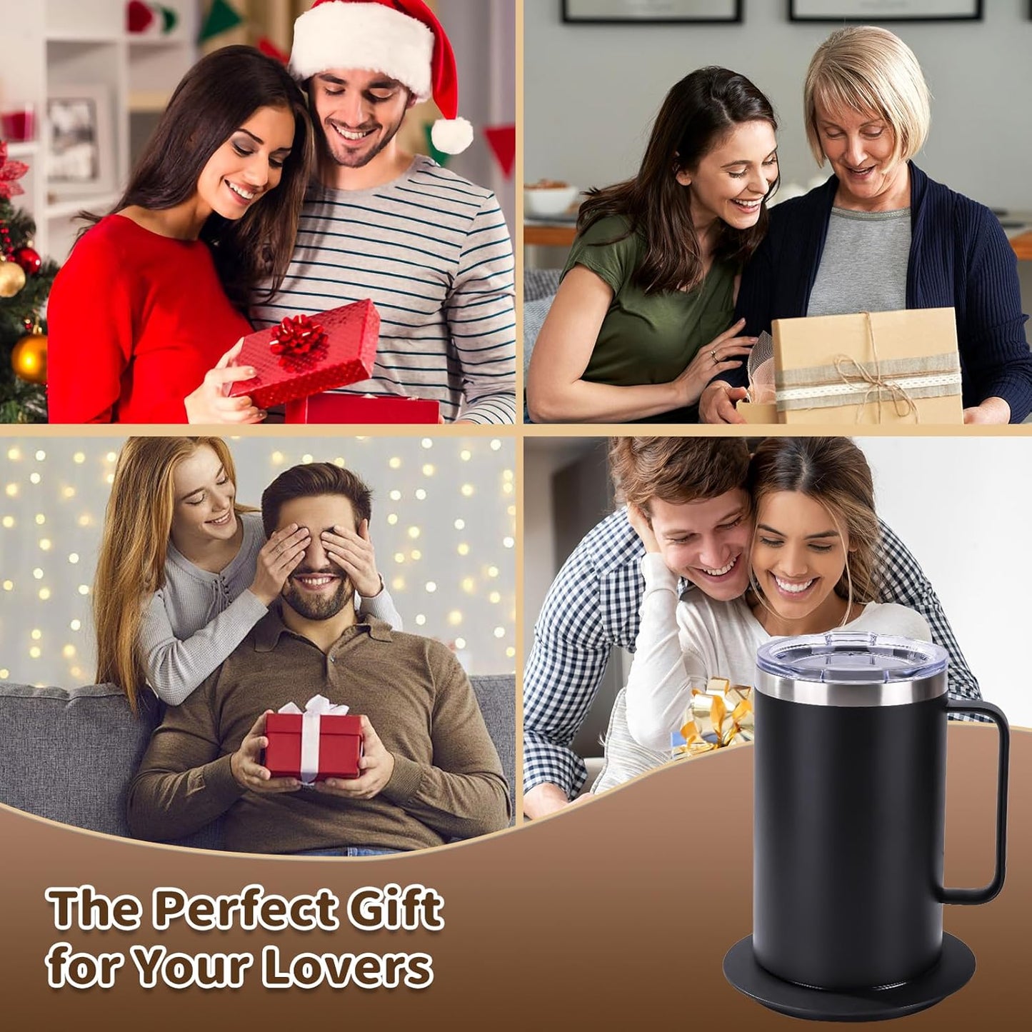 YIMUBREEZ 10Hrs Set (17oz-Black) Smart Temperature Control Coffee Mug for Desk,Heated Cup with Auto Shut Off, USB