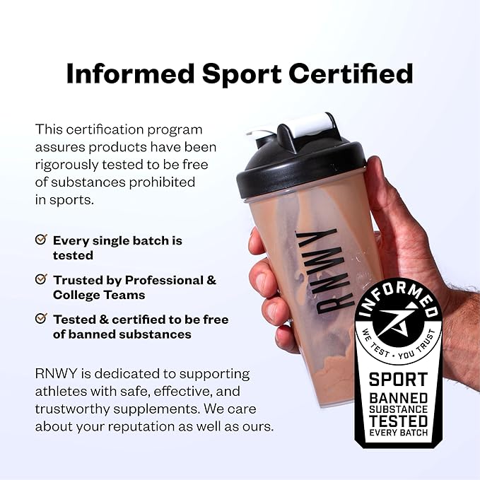 RNWY 25g Chocolate Protein + 5g Creatine Powder, Vegan Plant-Based Protein with Digestive Enzymes to Build & Recover, 21 Servings