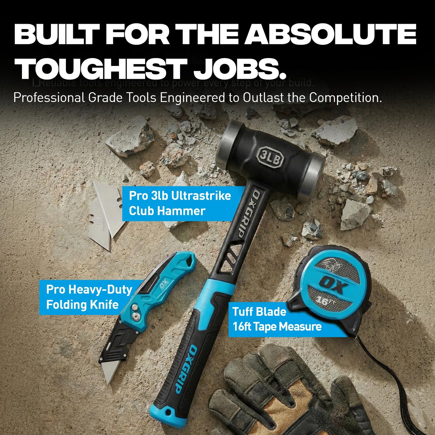 OX Pro 20-Ounce Ultrastrike Brick Hammer Robust Striking Power, Vibration Dampening Bridged Neck, Ultimate Durability with One Piece Steel Handle, Ergonomic Non-Slip Grip, and Enhanced Safety Features