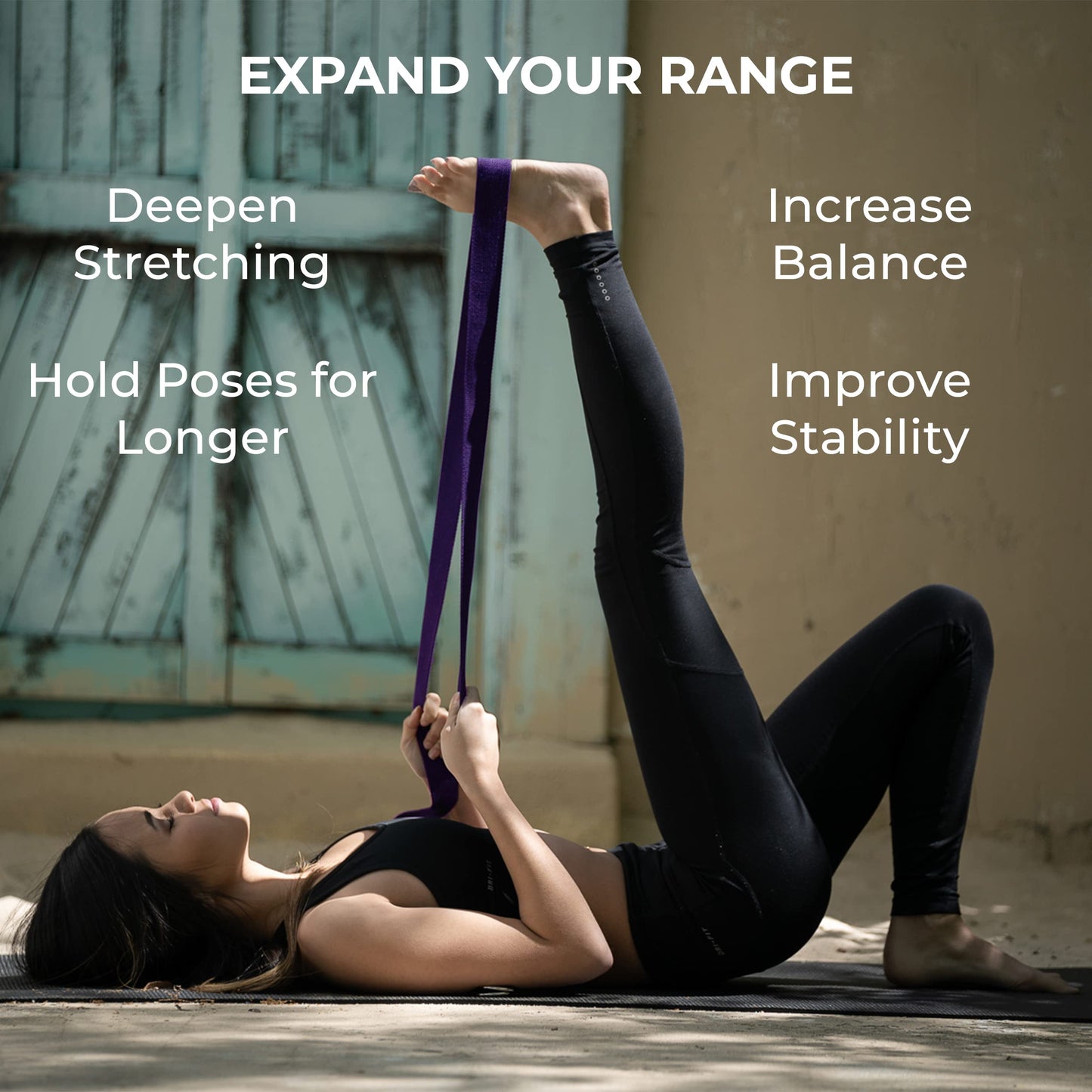 Sunshine Yoga 10-Pack Yoga Strap, 6-Foot Yoga Straps With Anti-Slip D-Ring Buckle, Adjustable Leg Stretching Strap for Muscle and Hamstring Stretch, Exercise Strap for Schools and Studios, Purple