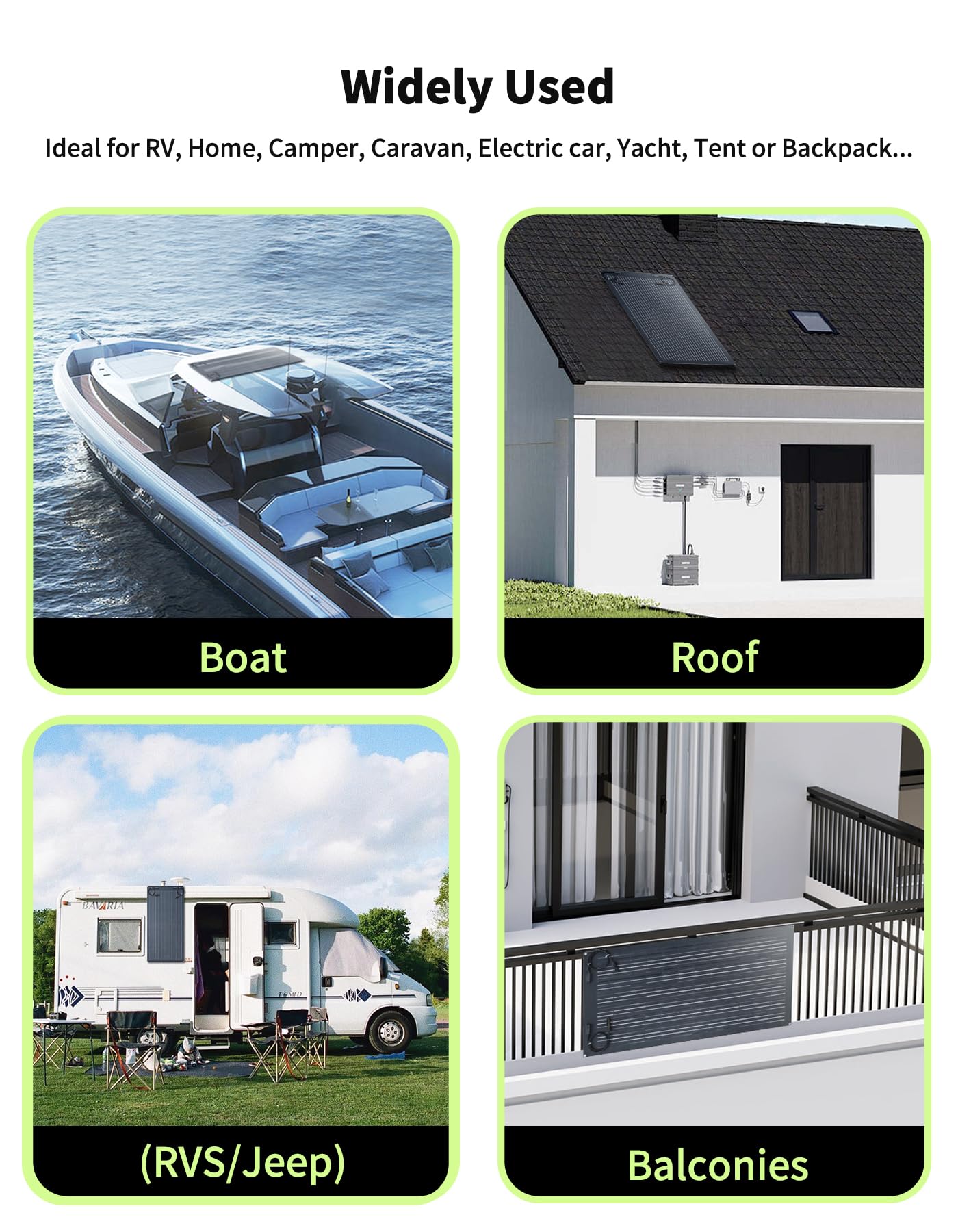 Greenmagic 200 Watt Flexible Solar Panel Charger Flex Up to 260°, 200W Ultra Thin Lightweight Solar Panel 23% High Efficiency IP67 Waterproof for Marine RV Cabin Van Car Uneven Surfaces