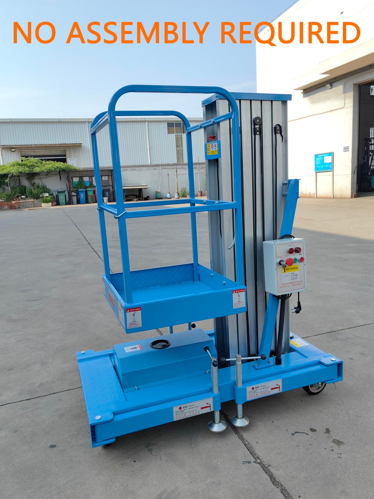 Electric Hydraulic Man Lift Aluminum Alloy Mobile Scaffolding Platform, 19.7ft Max Lifting Height, 275lbs/125kg Rated Load for Warehouse, Construction & Maintenance (Single Support, 19.7FT/6m)