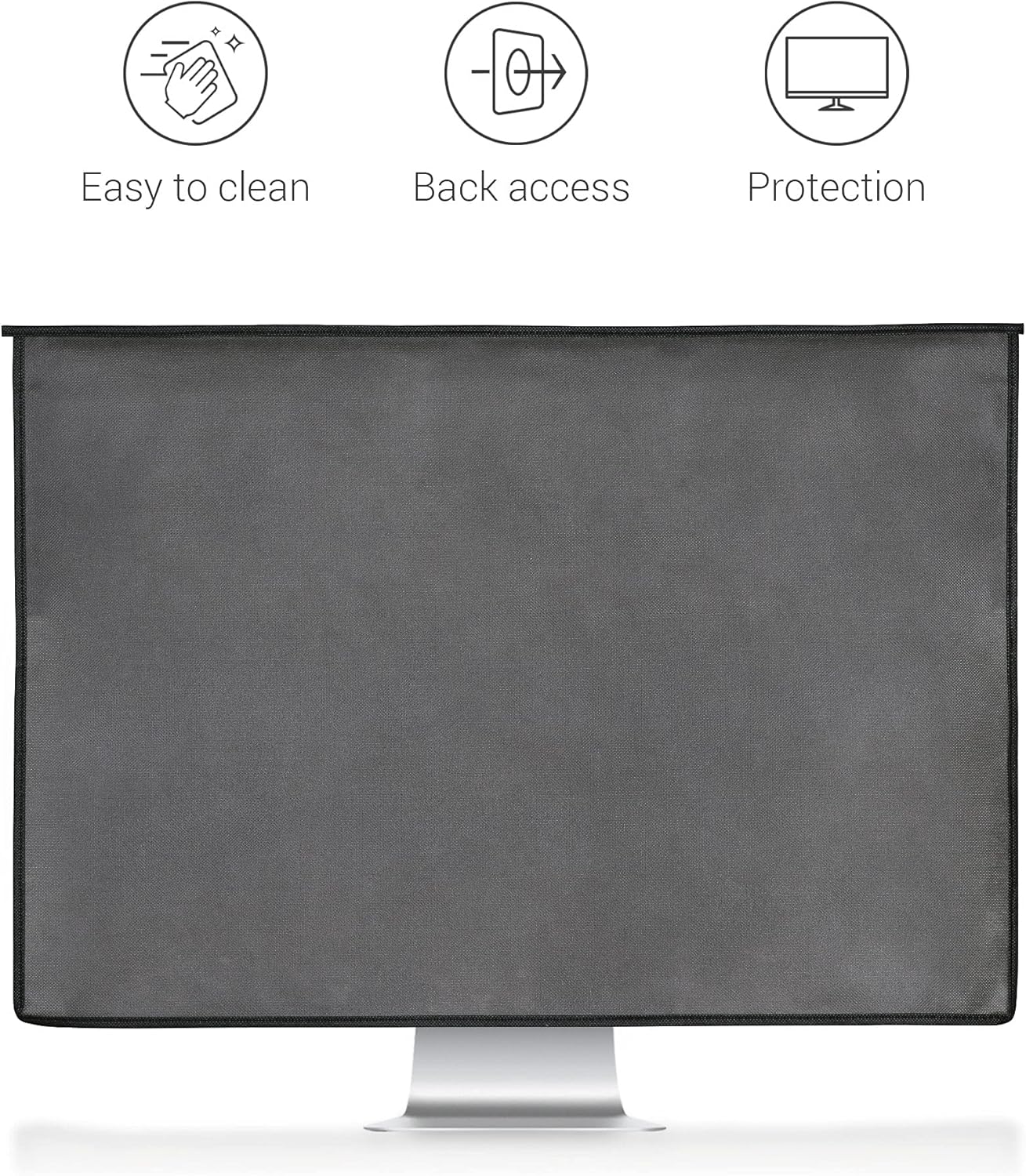 24-26" 3-IN-1 kwmobile Cover Compatible with monitor - Case with Storage for Mouse, Keyboard - Dark Grey