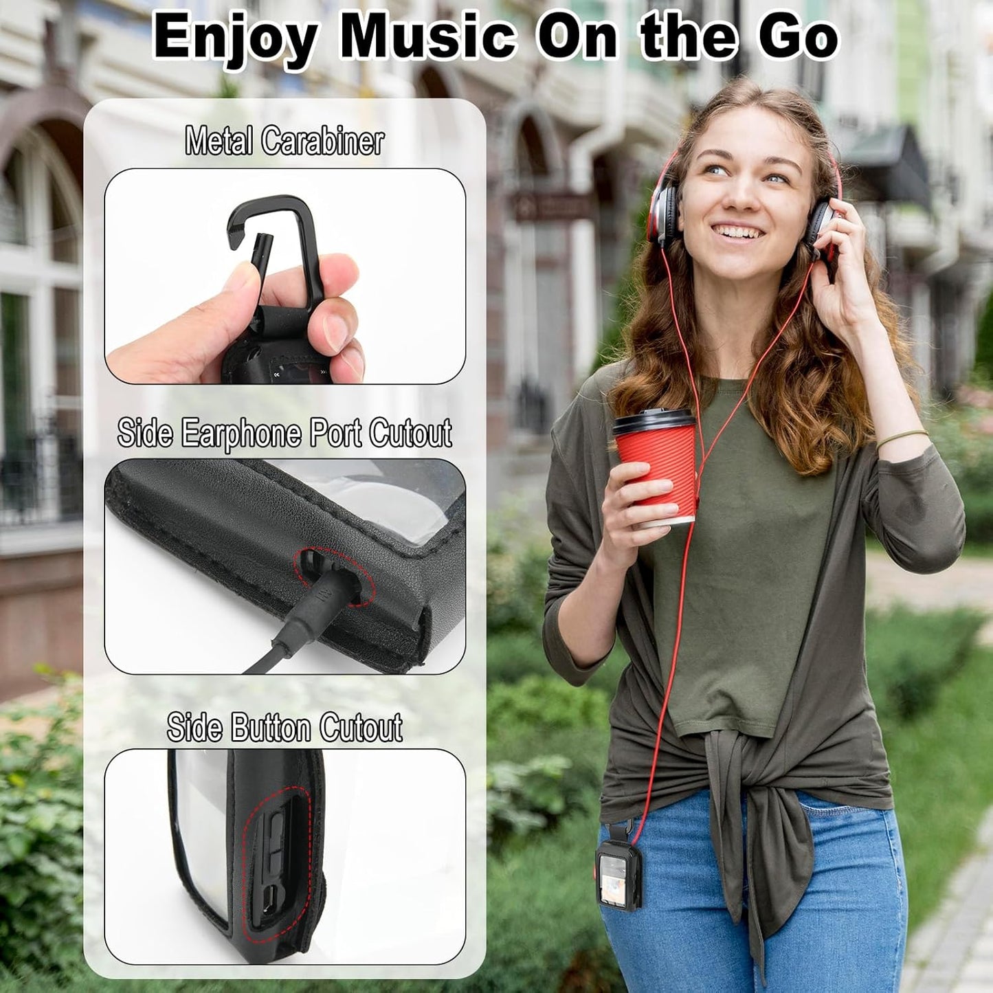 TXEsign MP3 MP3 MP3 Player Case Carrying Pouch Compatible with SanDisk Clip Sport Plus/Clip Jam/Clip Sport Player