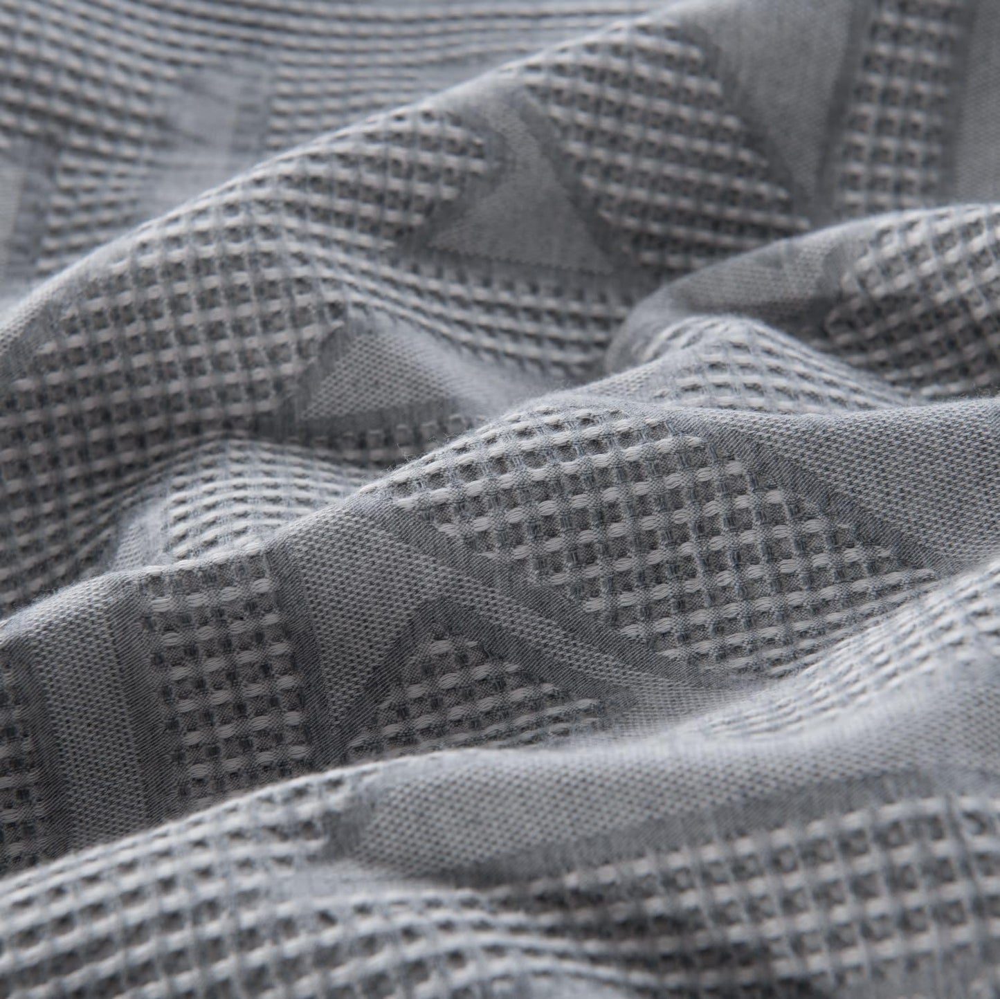 meadow park Matelasse Duvet Cover Set, 100% Cotton, Pre-Washed, Soft & Cozy, Woven Jacquard Textured, Waffle Design Bedding Set, Twin, Grey