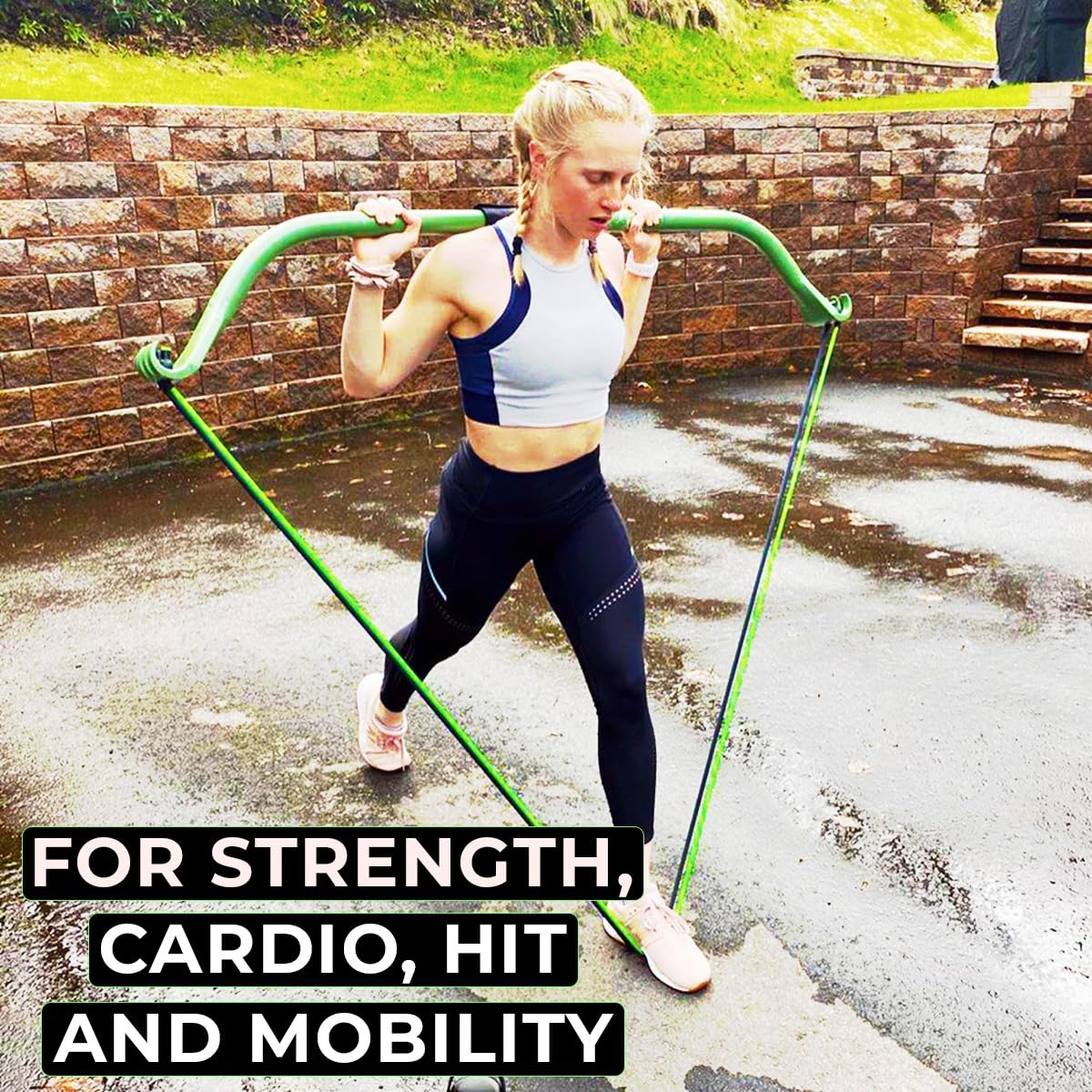 Gorilla Bow Travel All-in-ONE Strength Training Equipment, Portable Home Gym System, 100 Plus Quality Workouts for Travel, Home Gym & Outdoor Includes Workout Guide and Videos