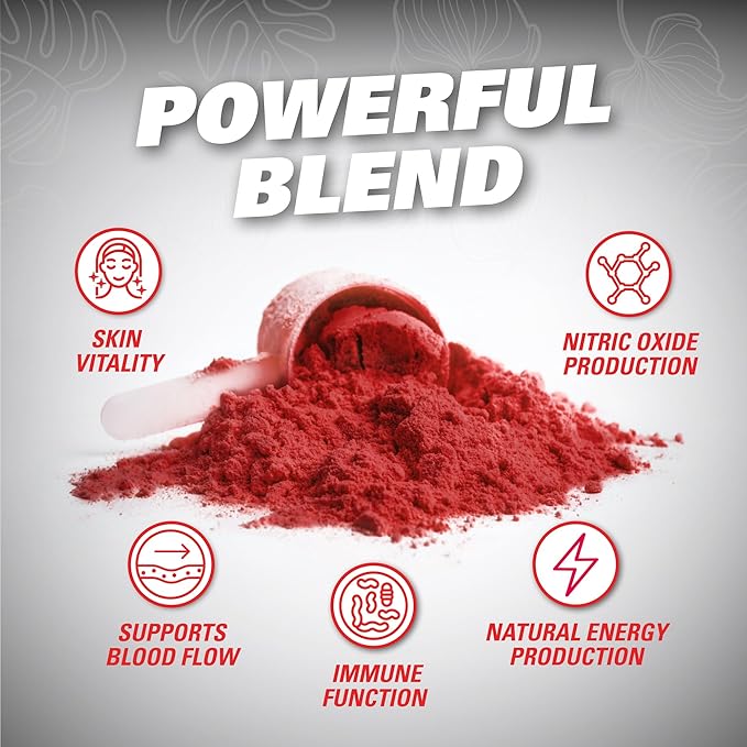 EHP Labs OxyReds Superfood Beets Powder - Nitric Oxide Supplement, Organic Beet Root Powder, Immune Support Supplement & Prebiotics for Digestive Health, Beet Powder - Raspberry Refresh, 30 Servings