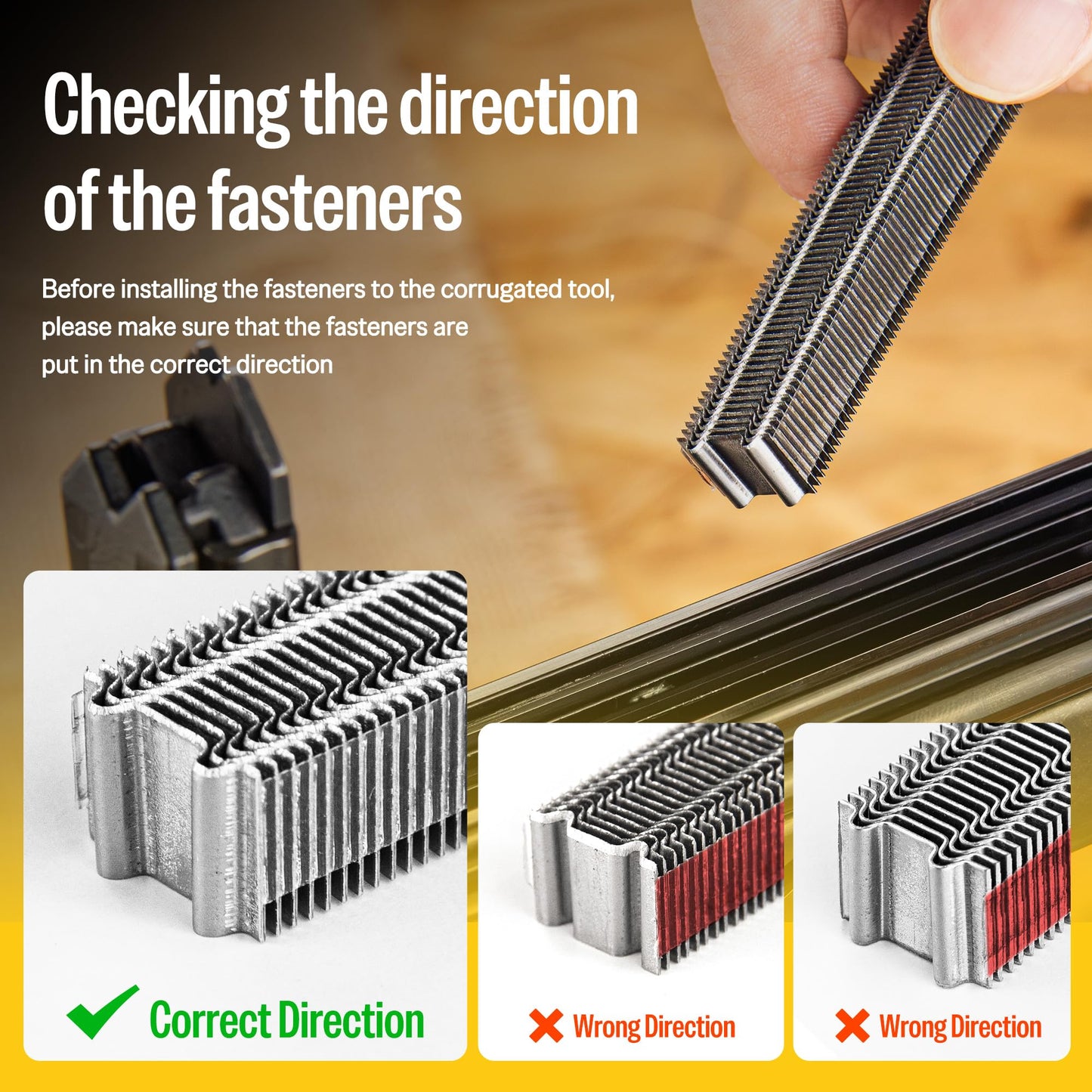 meite Corrugated Fastener Tool, 1/2-inch Crown Micro Corrugated Stapler, Accepts 1/4-inch to 5/8-inch Leg Lengths Corrugated Fasteners (Model WS1315)