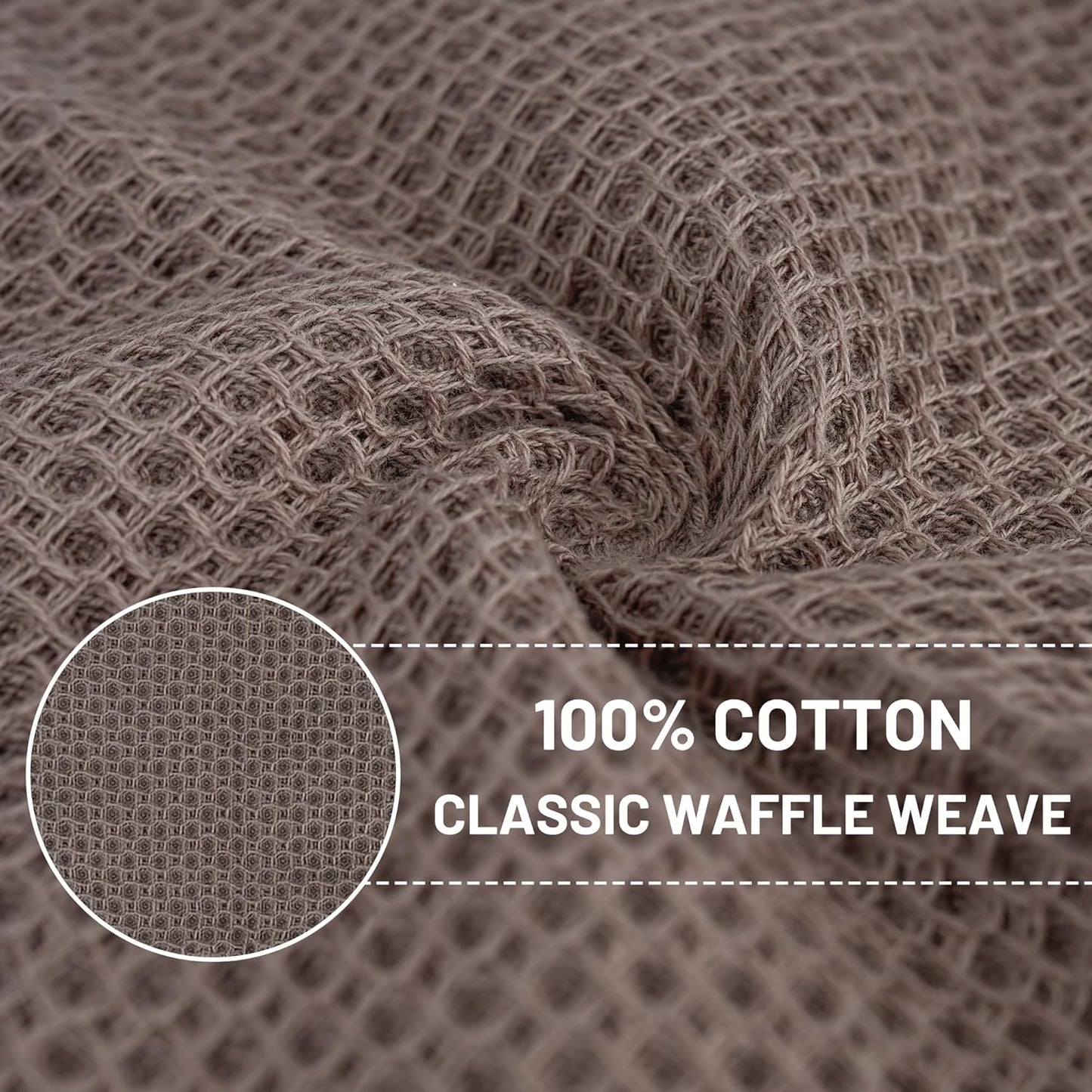 Skiennix 100% Cotton Kitchen Dish Cloths - 6 Pack Ultra Soft Absorbent Waffle Weave Towels | 12x12 Inches