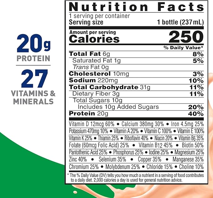 BOOST High Protein with Fiber Ready to Drink Complete Nutritional Drink, Creamy Strawberry, 8 fl oz Bottle, 24 Pack
