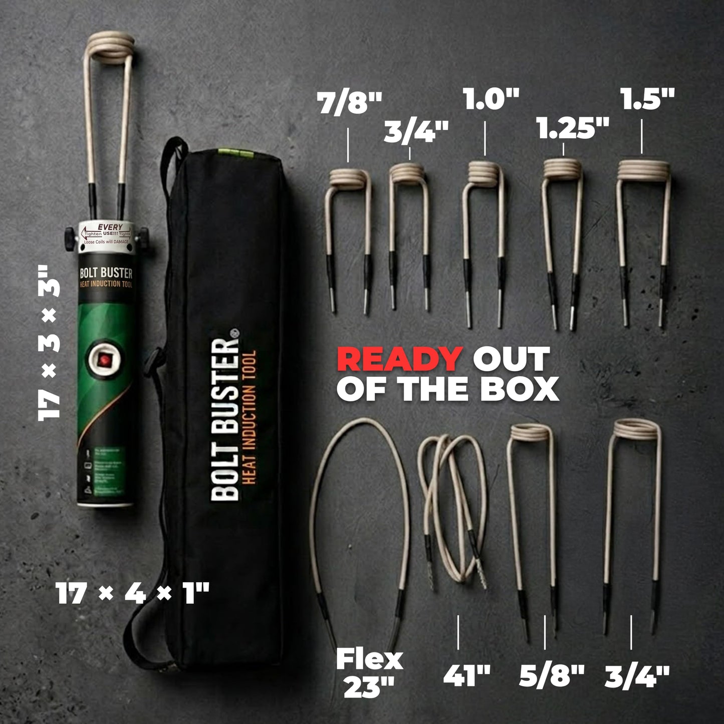 Bolt Buster Magnetic Induction Heater – 1800W 110V Handheld Magnetic Heat Induction Tool with Advanced Coil Kit for Bolt Removal