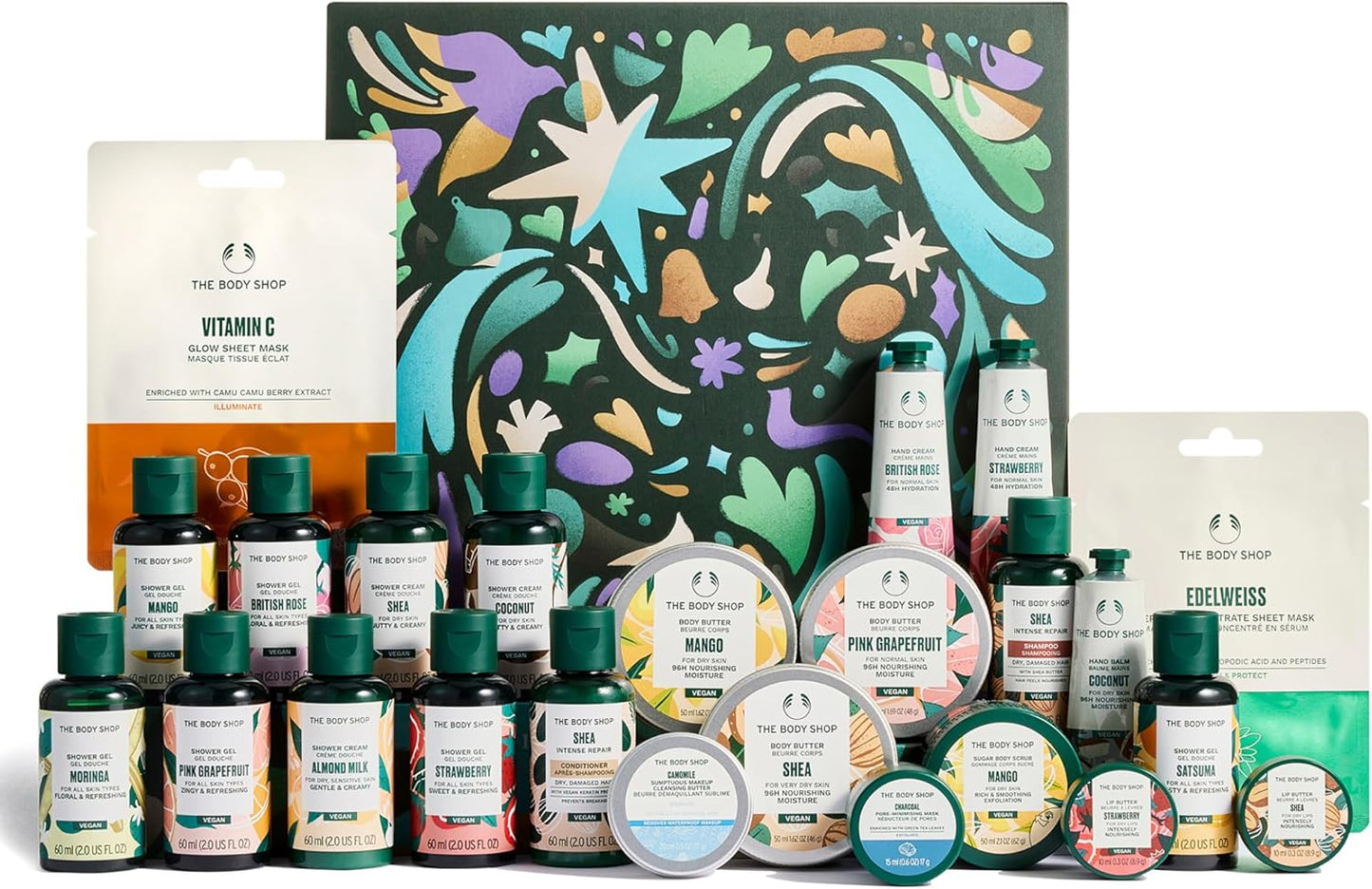 The Body Shop Classic Beauty Advent Calendar - 24-Piece Gift Set with Creams, Gels & Hand Balms