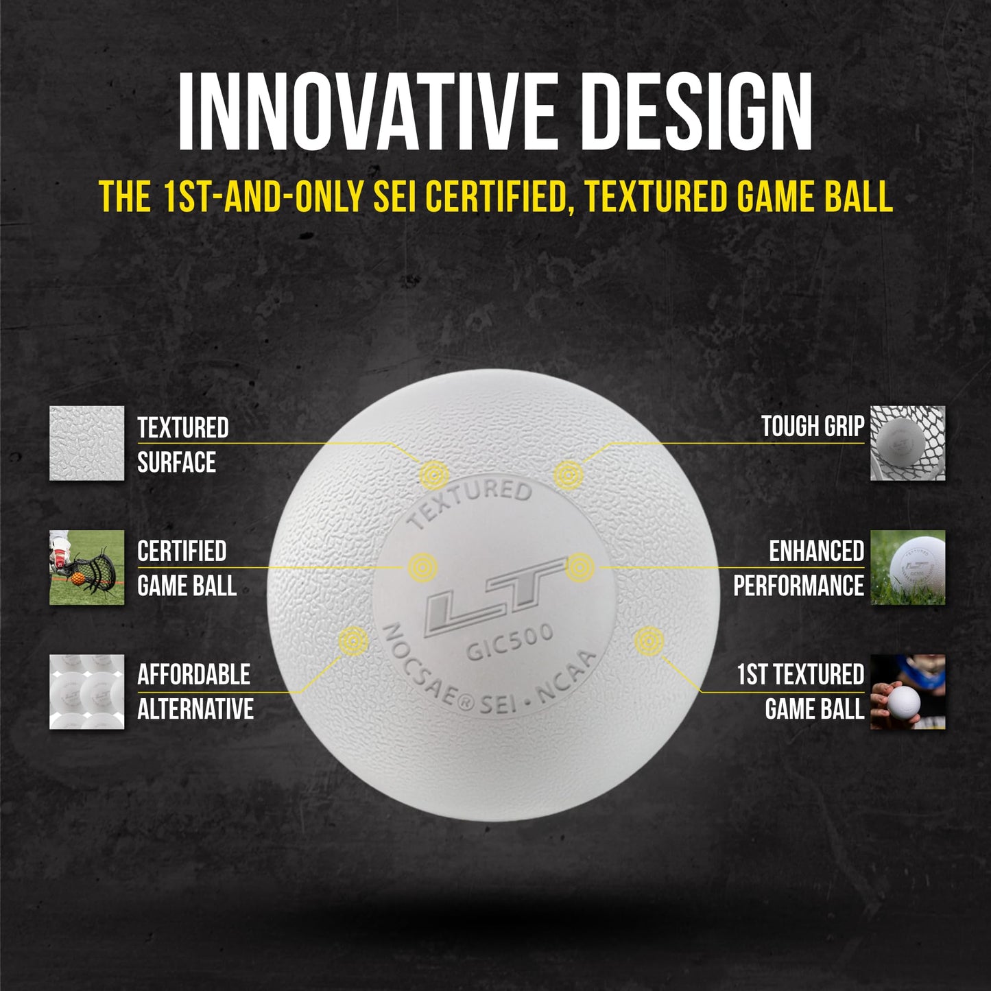 Pearl LT Textured Lacrosse Balls by Guardian Innovations, 20 Pack - SEI Certified Meet NOCSAE Standards for Games. Official Game Balls of Top NCAA Programs, Tournaments and Leagues - White