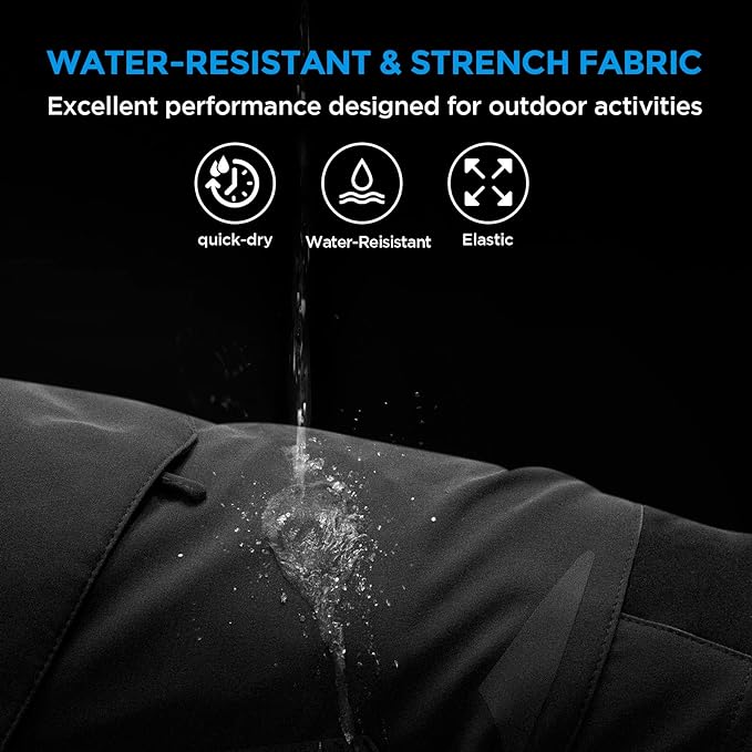 XKTTAC Men's Outdoor Quick Dry Lightweight Stretchy Shorts for Hiking, Tactical, Camping, Travel with 6 Pockets