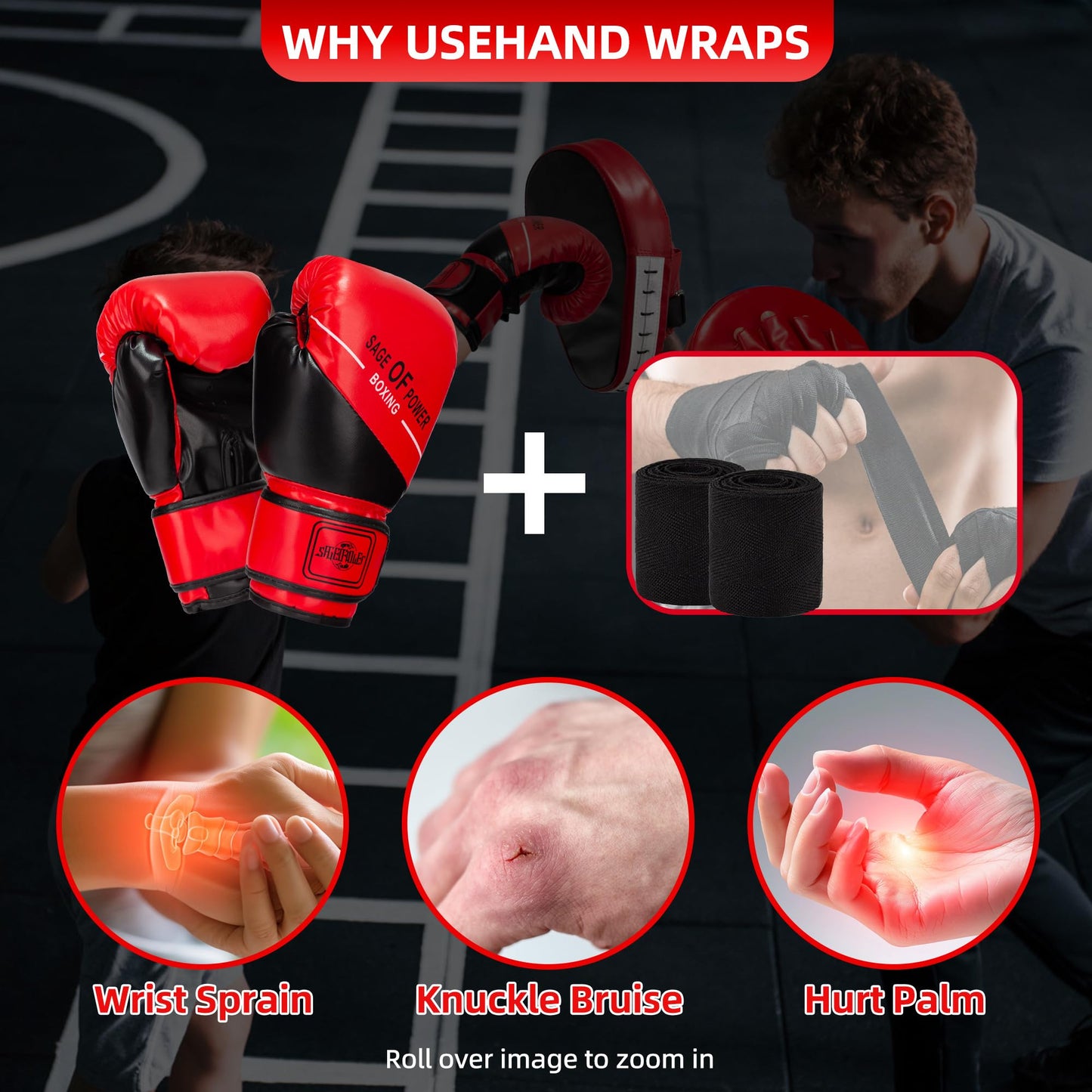 4-in-1 Kids Boxing Pads Gloves Kick Punching Mitts Set, Leather Hand Target Focus Pads, MMA Muay Thai Pads for Kicking Taekwondo Karate Kickboxing, Youth Boxing Training Sparring Gear Equipment
