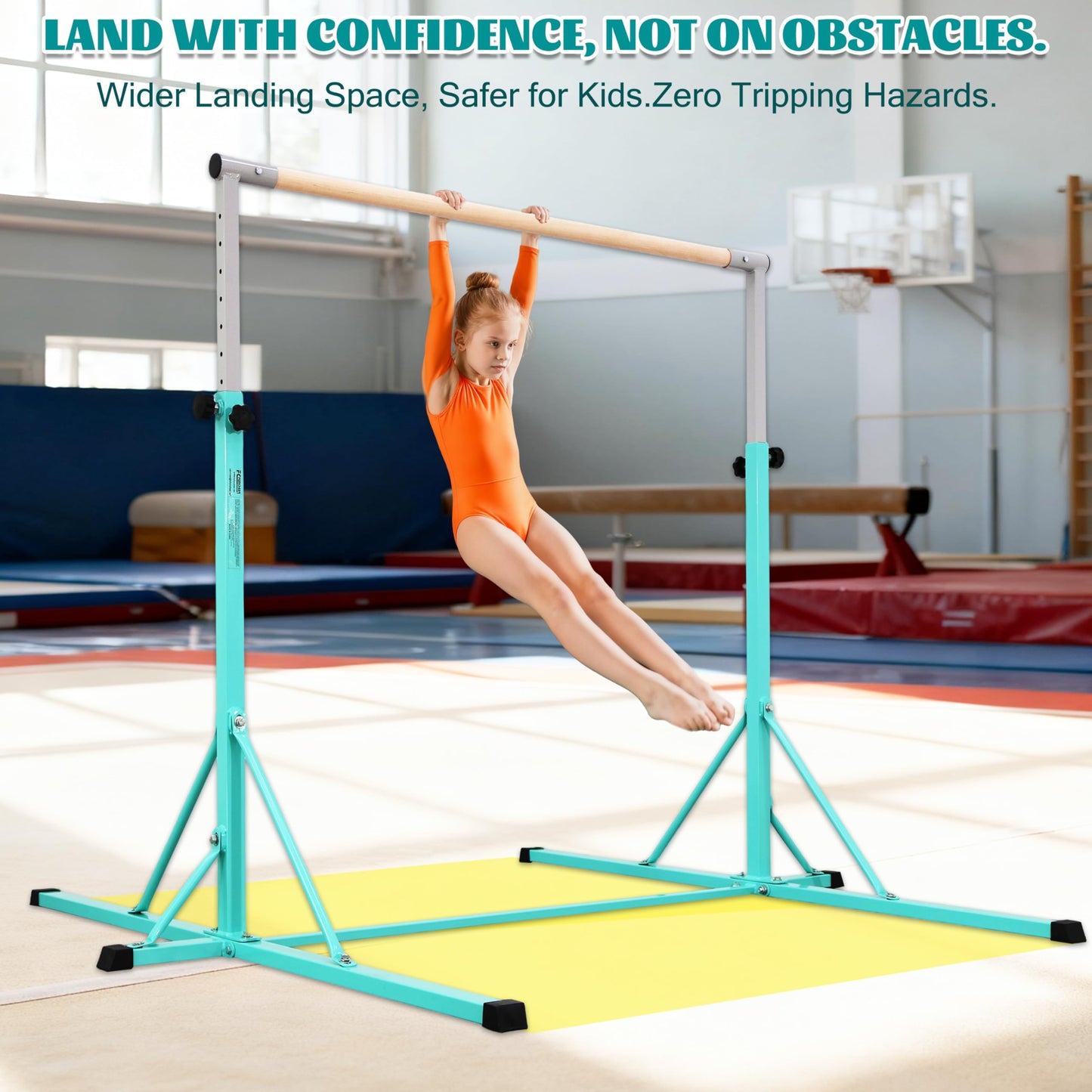 FC FUNCHEER Gymnastics bar,5FT/6FT Horizontal Bars, Adjutable Gymnastic Bar for Kids Ages 5-20, 35.4" to 59"/45" to 71", Weight Limit 500 LBS,Home Gym Equipment