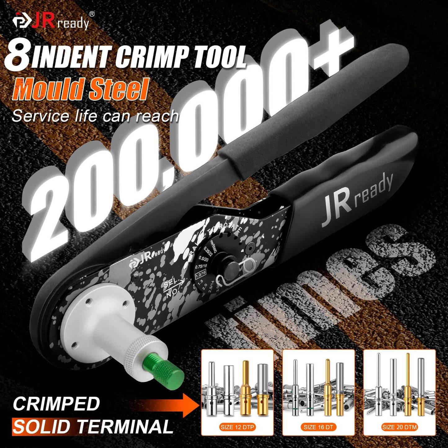 JRready DW5009-01 Deutsch Connectors Crimping Tool Kit, 2 3 4 6 8 12 DT Connectors Waterproof Connector with Ratcheting Crimper 22-12 AWG, Automotive Solid Contacts, Deutsch Pin Removal Tool
