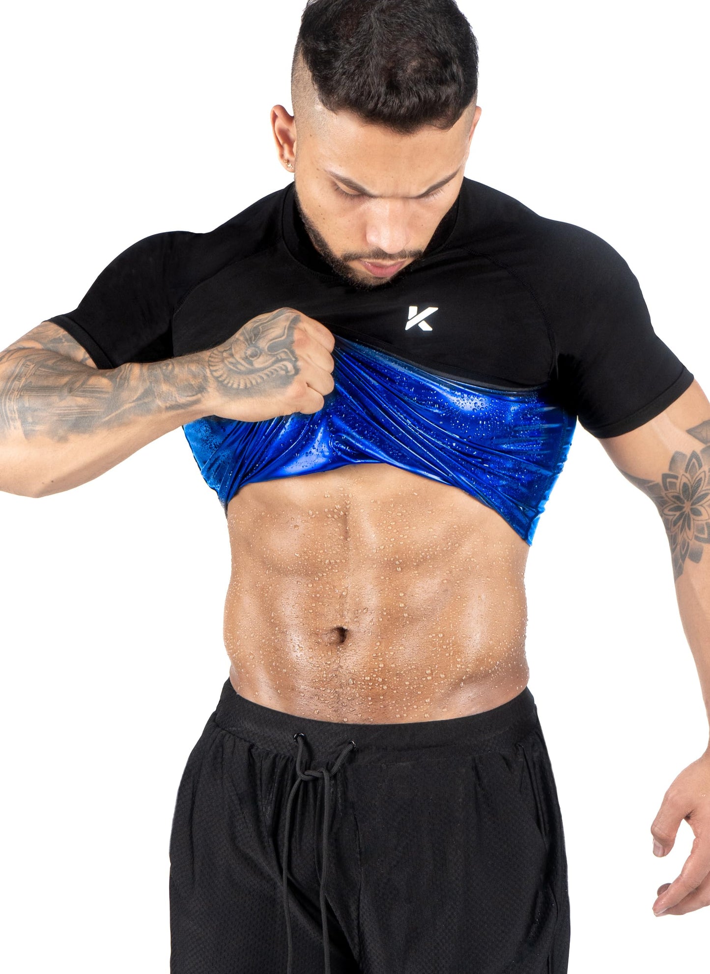 Kewlioo Sauna Shirt for Men – Heat-Trapping Sweat Vest for Working Out, Compression Fit, Flexible Polyester & Spandex, Ideal for Gym, Cardio, Running & Daily Wear