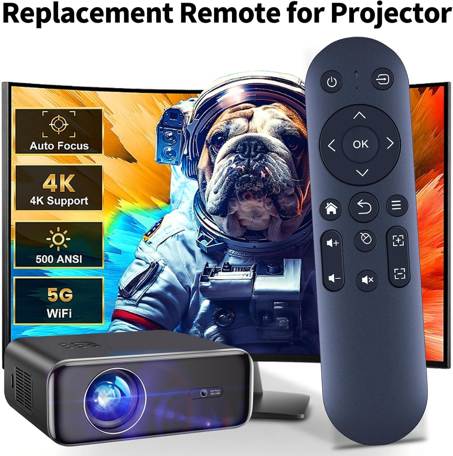 RETROSUN X3 Replacement Remote Control for Aubor Mentech Mini Projector