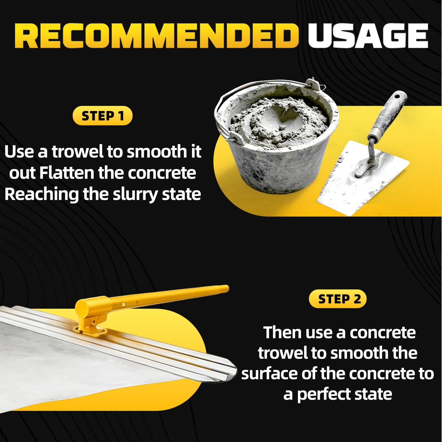 KJE Aluminum Magnesium Alloy Bull Float Concrete Tools 48 x 8 inch, Round End, Board Kit trowel Tool Cement Tools Float Bracket Concrete Tools with 48 inch Handles x 4,Screeding tool kit