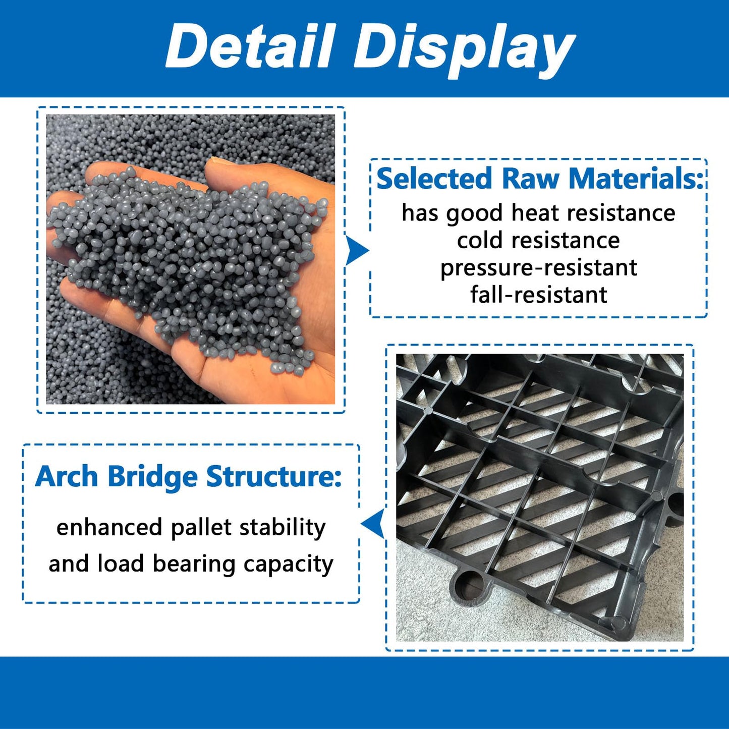 Plastic Pallets, Lightweight Moisture-Proof Waterproof Floor Pallet, Breathable Grid Ventilation Storage Pad, Applicable to Indoor and Outdoor, Garages, Kitchen, Basement (6 Pcs 11.8 * 23.6 * 1.18)