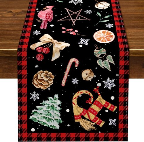 Nepnuser Yule Table Runner - Pagan Christmas Decoration for Winter Solstice | 13" x 72" Home Decor