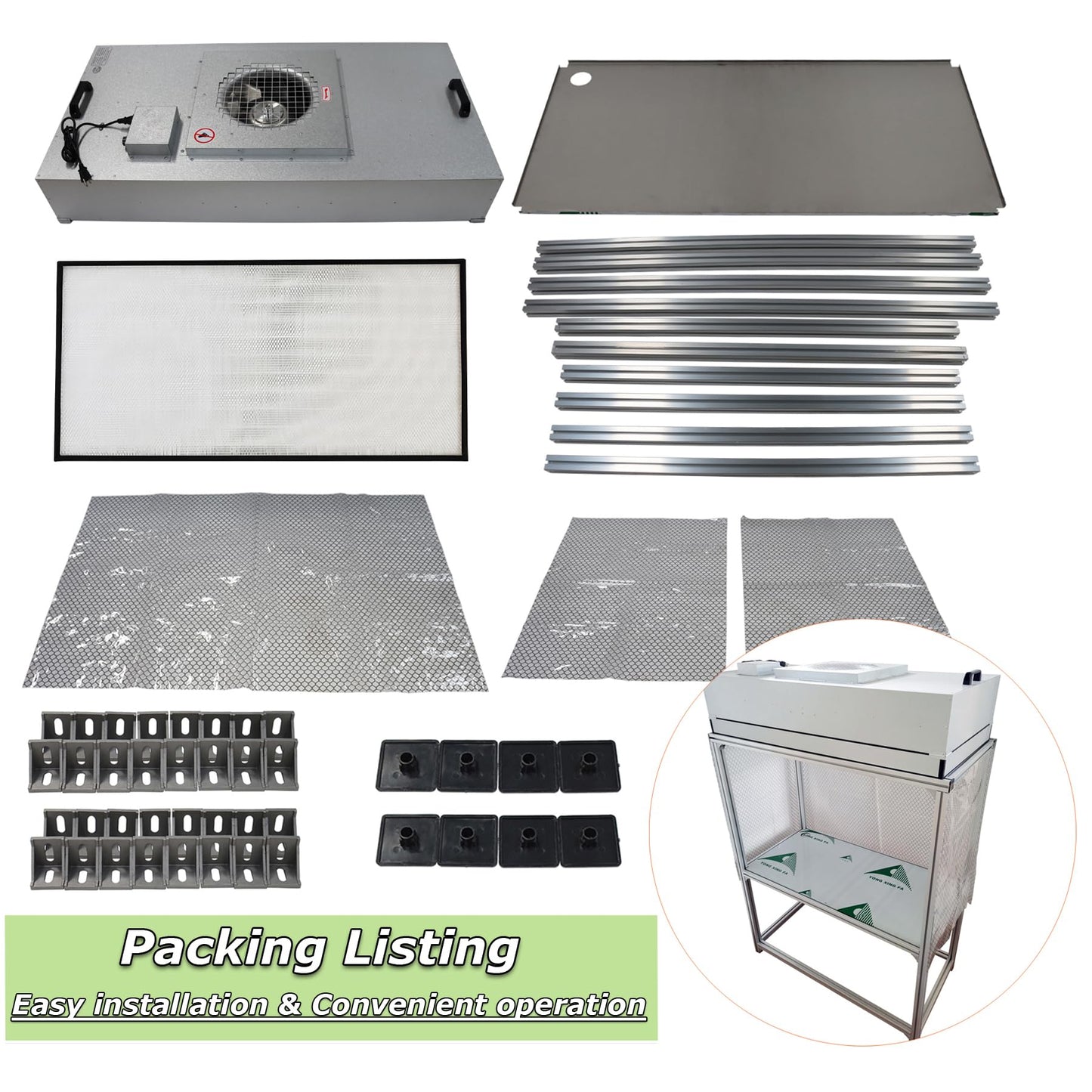 INTSUPERMAI Vertical Laminar Flow Hood Air Flow Clean Bench Workstation with HEPA Aluminum Blade Fan Rated Air Volume 706cfm Dust Free Room Workshop for Dust Free Work Operatiom 110V