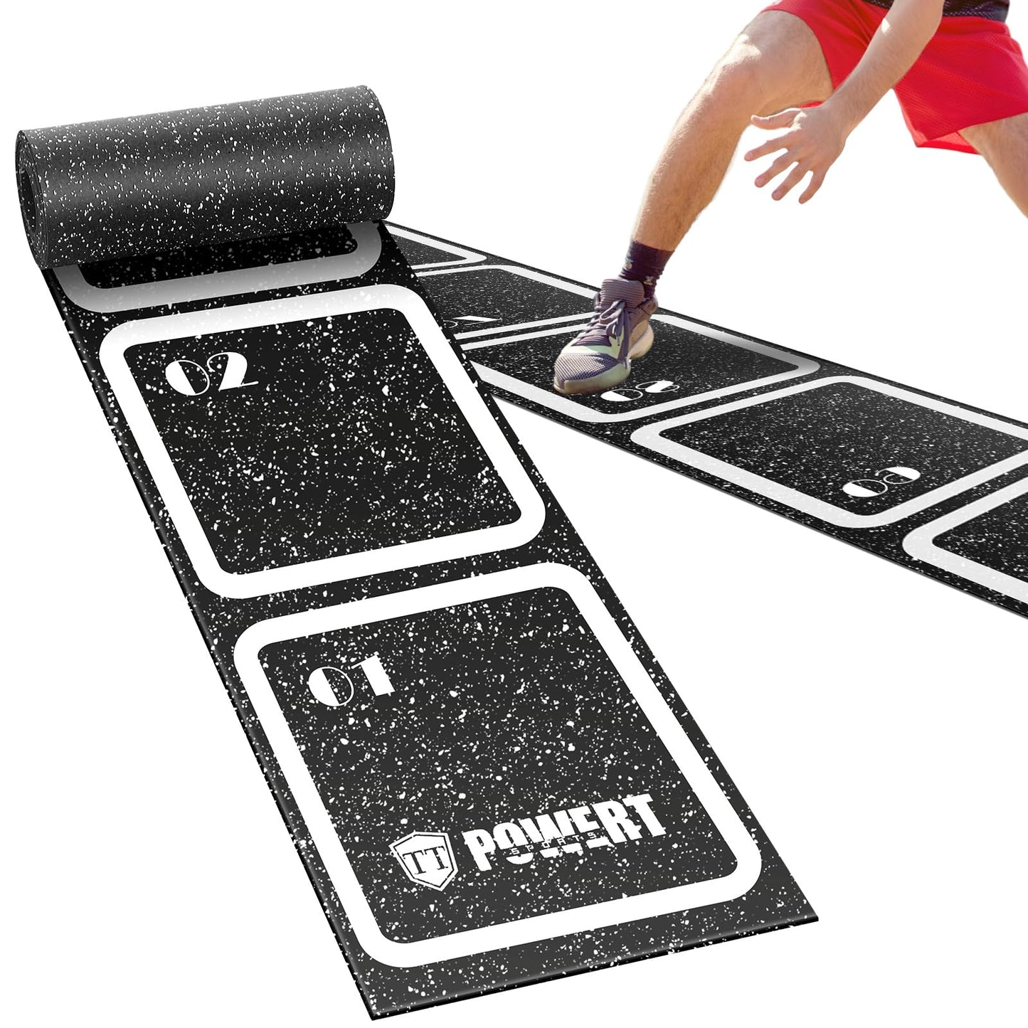 WinnerWhy 15 ft Rubber Agility Ladder Non-Slip Rubber Speed Agility Training Ladder Pad for Soccer Football Footwork Training Equipment for Fitness Boxing Sports Quick Exercise Gym Workout