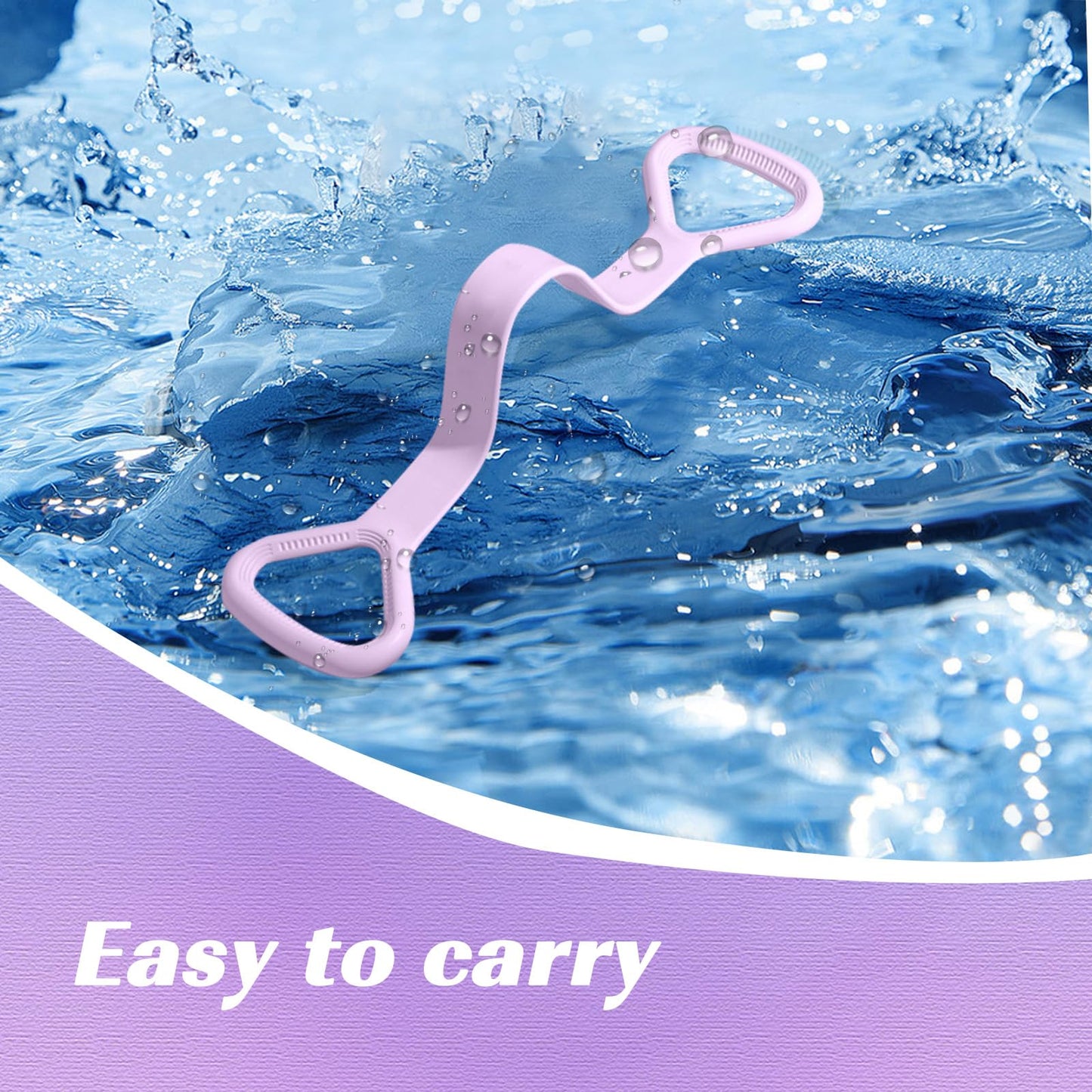 Resistance Band, Figure 8 Fitness Resistance Bands for Exercise Bands, Workout Bands Resistance for Women with Handles, Stretch Bands for Physical Therapy, Yoga, Pilates-Purple