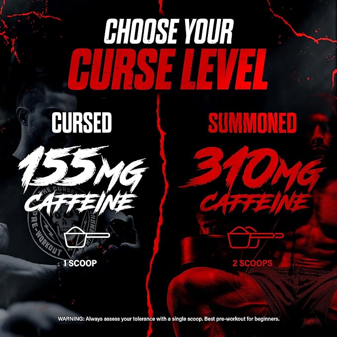 JNX SPORTS The Curse! Pre Workout Powder for Men & Women, Caffeine, Beta-Alanine, Creatine, L-Citrulline, 50 Servings, Dark Grape Flavor ??Boost Energy, Strength & Focus