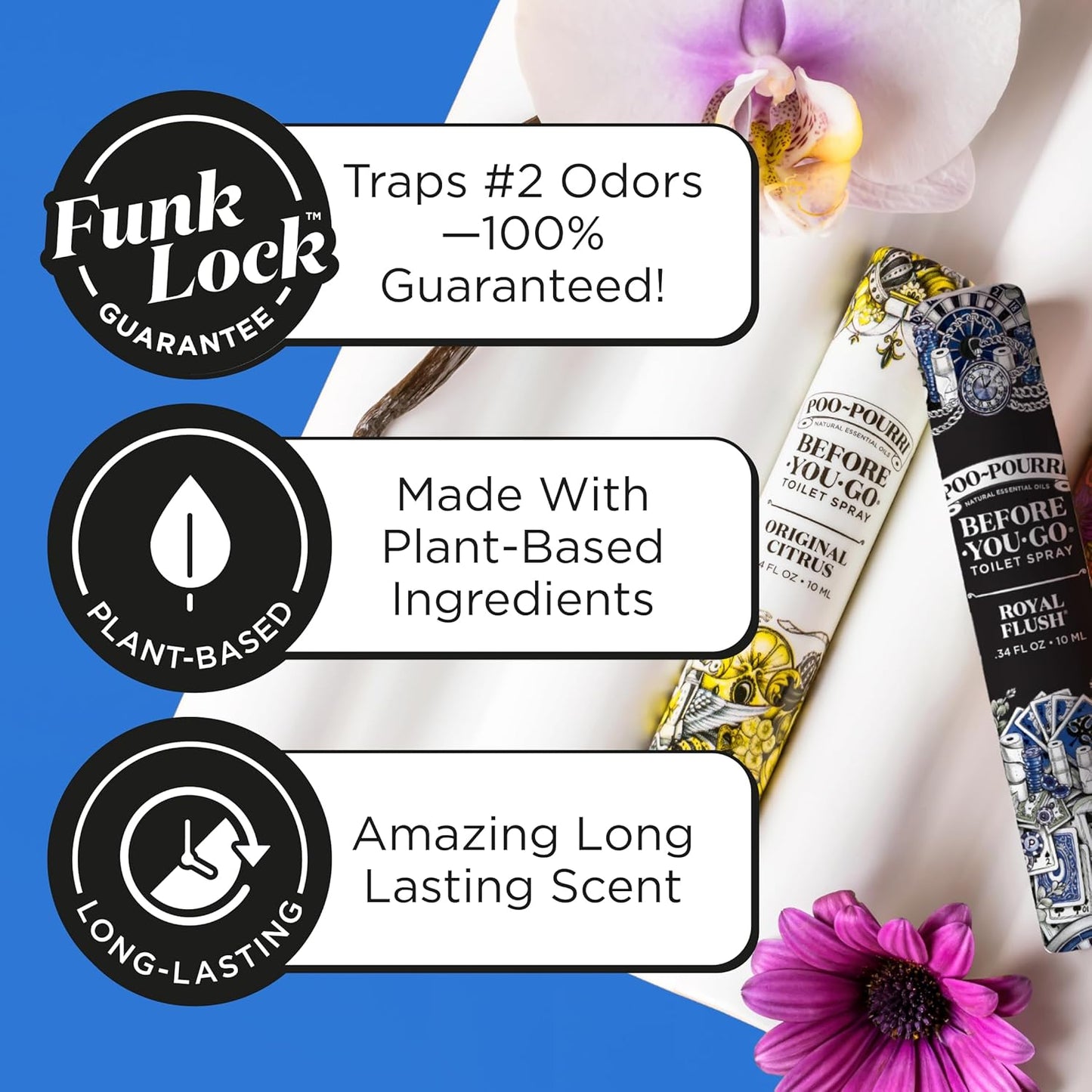 Poo-Pourri Before-You-Go Toilet Spray - Royal Flush Travel Size 10 mL | Eucalyptus & Spearmint Scent
