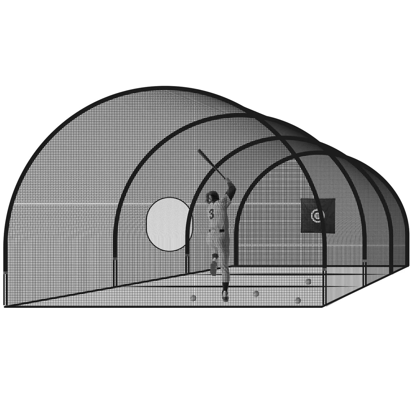 Upgrade 30FT Baseball and Softball Batting Cage Net and Frame, Large Batting Cages Net with Steel Frame for Home - Backyard Batting Cage with Pitching Backstop and Carry Bag