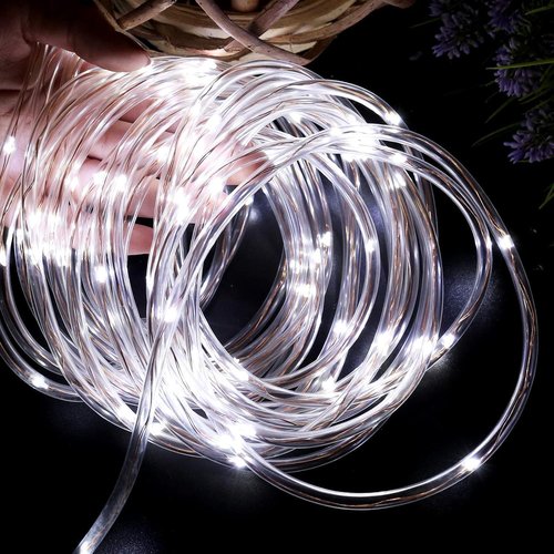 Lighting EVER Rope Lights - 100 LED Copper Wire String Lights, 33 ft Tube, Cool White 6000K