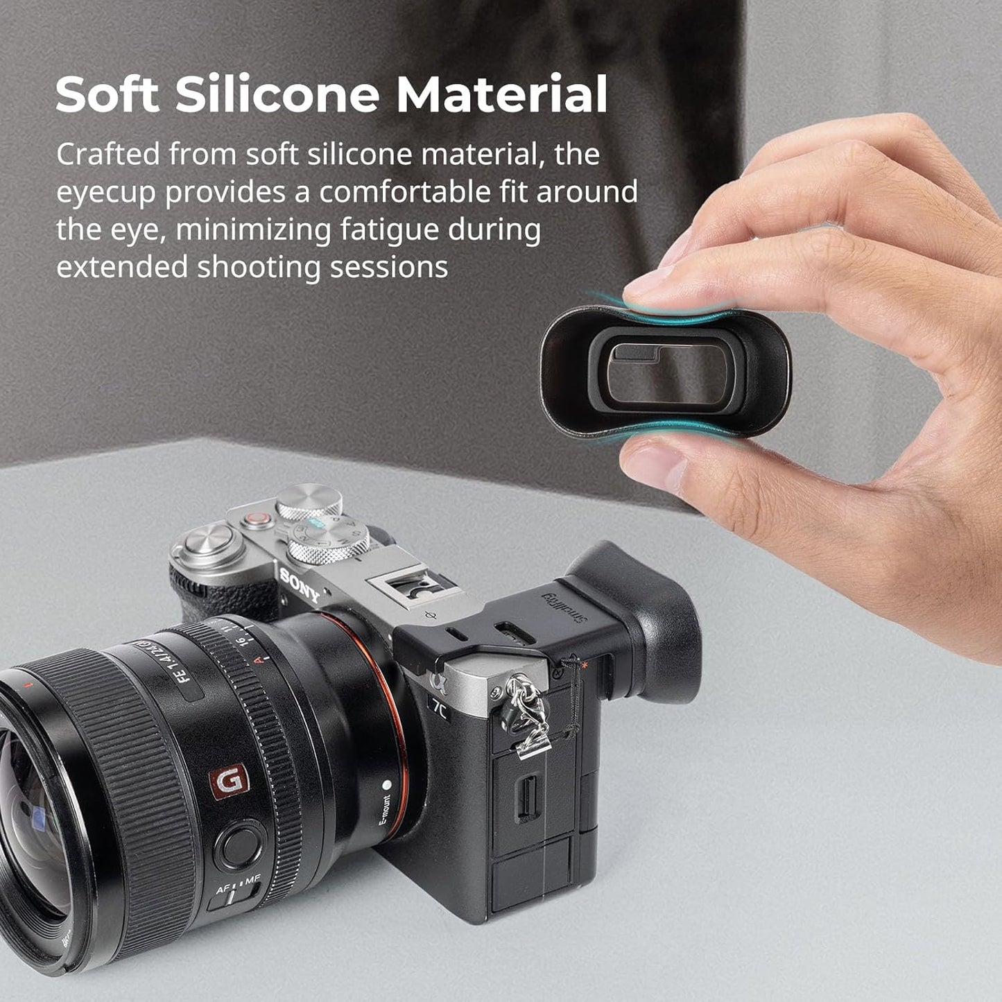 SMALLRIG A7CII A7CR 7C 7CR 4819 Camera Viewfinder Eyecup, Viewfinder Eye Cup with Small Lanyard, Soft Silicone