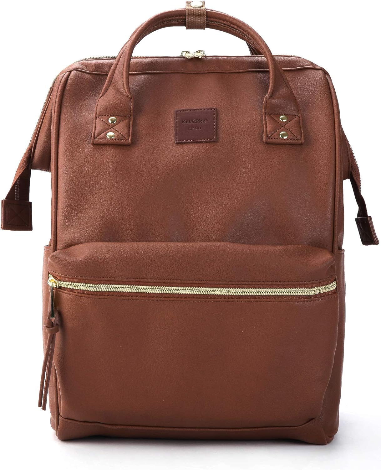 Backpack 14-15 Inch Backpack 15 Kah&Kee Leather Laptop for Women, Professional Work Bag, Water-Resistant Vegan Leather