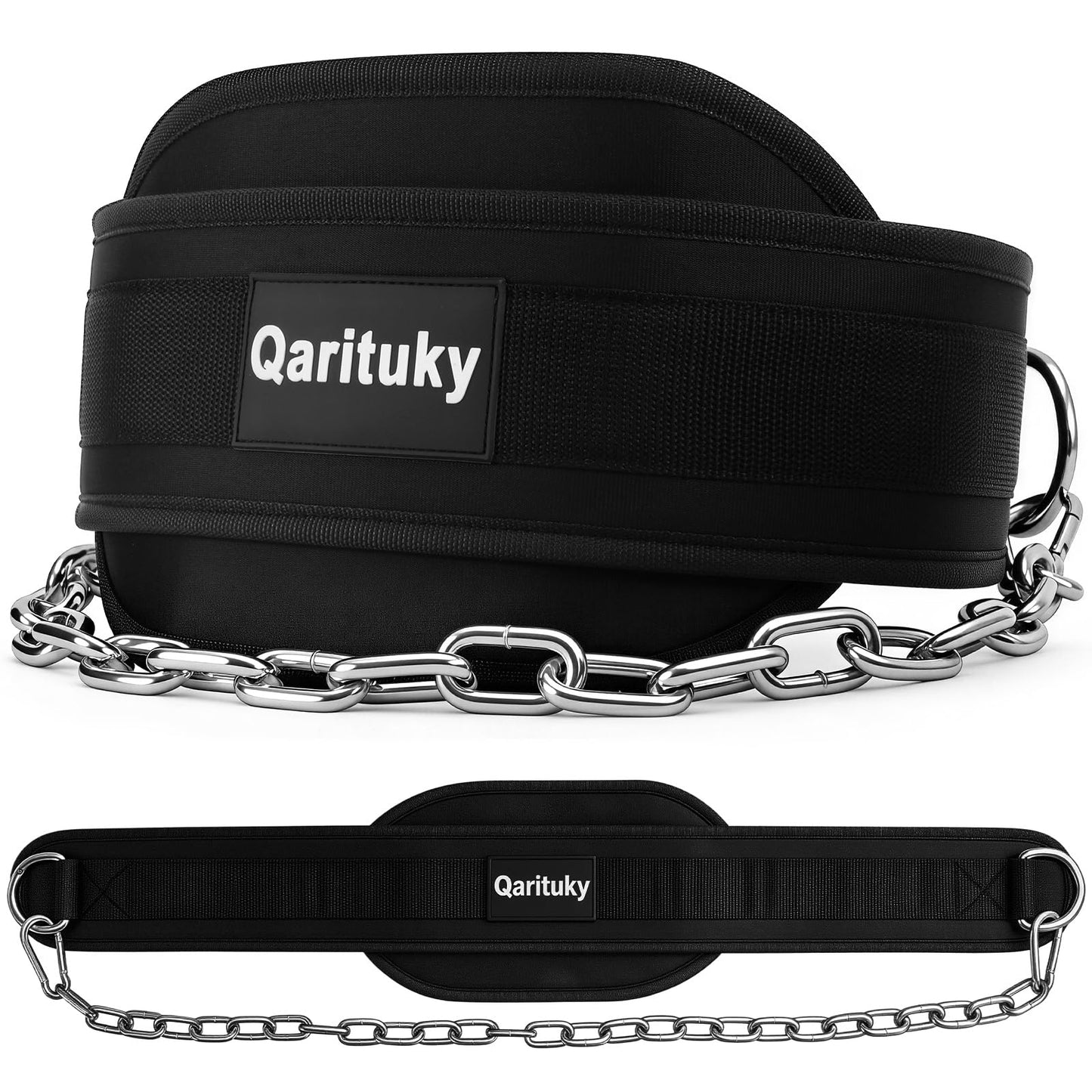 Qarituky Dip Belt, Professional Weight Lifting Belts with 38 IN Steel Chain, Reliable & Durable Weight Belt for Men, Heavy Duty Weightlifting Belts for Pullups, Squats, Dips, Weight Lifting