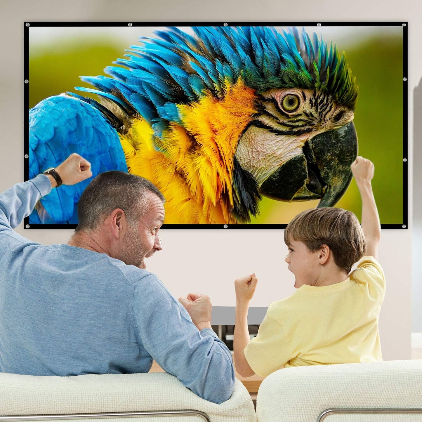 Mdbebbron 120 inch 16:9 Projector Screen Foldable Anti-Crease Portable Projector Movies Screens for Home Theater