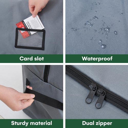 Holiday Spirit Christmas Tree Storage Bag - Heavy-Duty Waterproof Design with Reinforced Handles | Fits 7.5ft Tree, Protects from Dust & Moisture - Charcoal