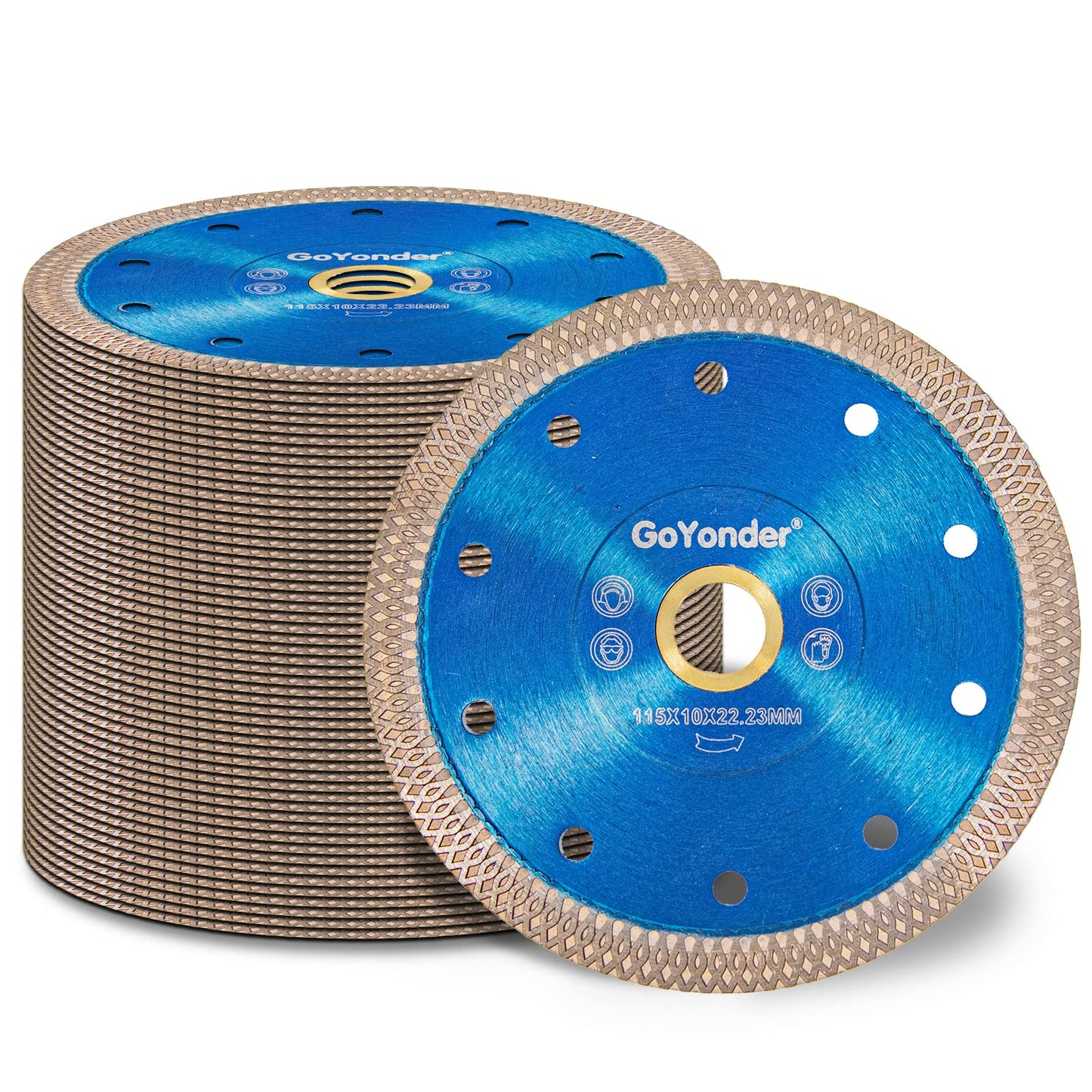 GoYonder 4.5 Inch Super Thin Diamond Saw Blade for Cutting Porcelain Tiles,Granite Marble Ceramics (4.5" -Blue (50 pcs))