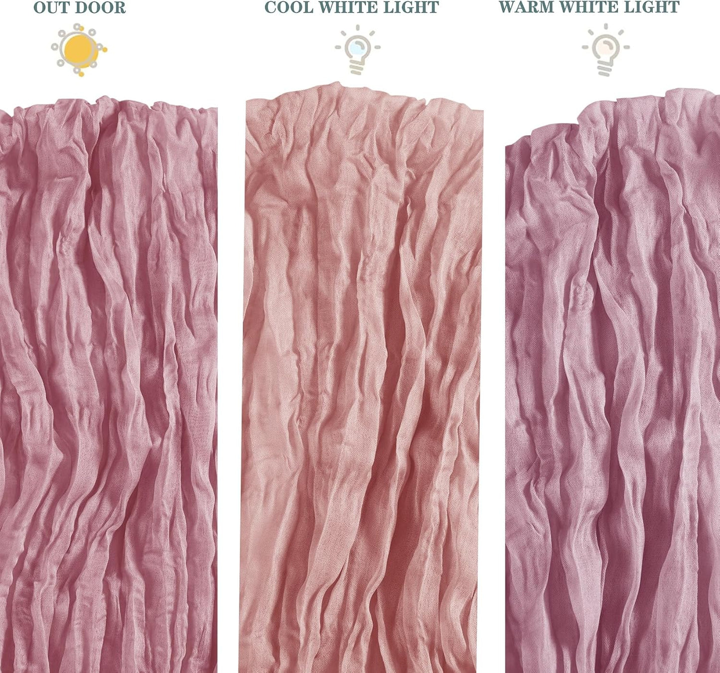 Skiennix 6 Pack Cheesecloth Table Runner - 9ft Rustic Pink Gauze for Weddings & Events | 17 x 108 Inch