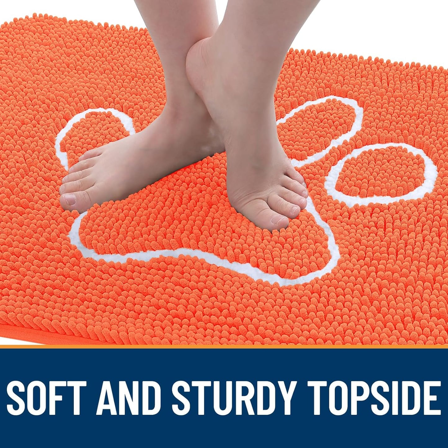 OLANLY Dog Door Mat - Absorbent Non-Slip Mud Mat for Paws | 30x20 Coral Chenille Design