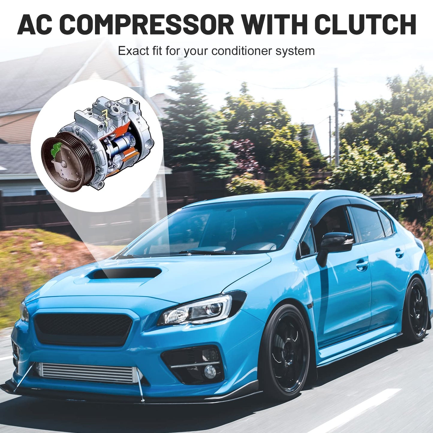 New AC Compressor with Clutch and Component Kit for 3.5L Honda Pilot 2008-2015, Honda Odyssey 2010 2017, Acura MDX 3.7L 2007-2013