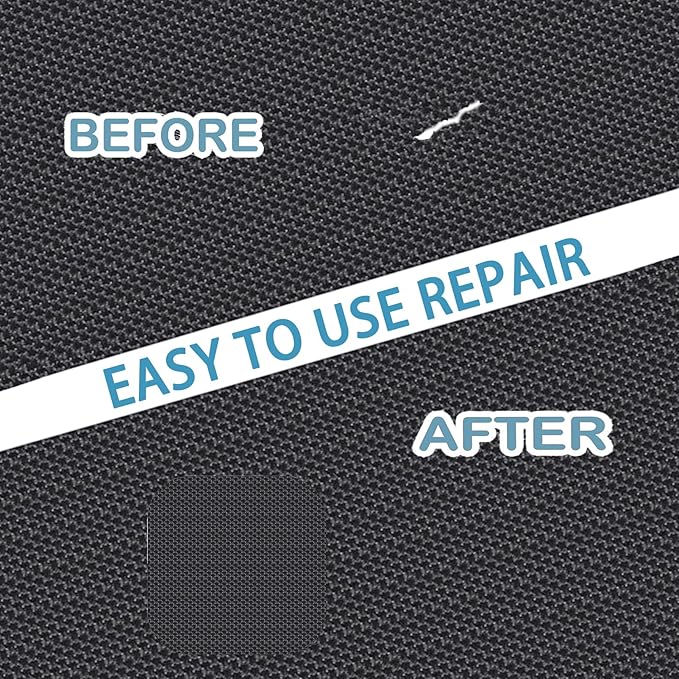 Heavy-Duty Trampoline Patch Repair Kit: 6 Self-Adhesive Patches (2 Square+2 Rectangular+2 Round) Repair Trampoline Mat Tear or Hole in a & Quick Mat Repairs