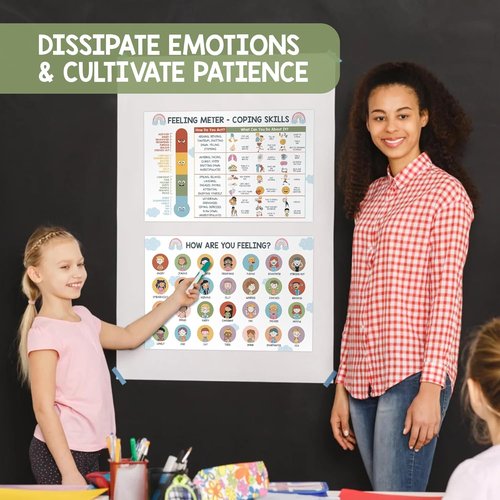 Feelings Chart for Kids | Coping Skills Emotions Poster - Calm Down Corner Decor - Mental Health Resource