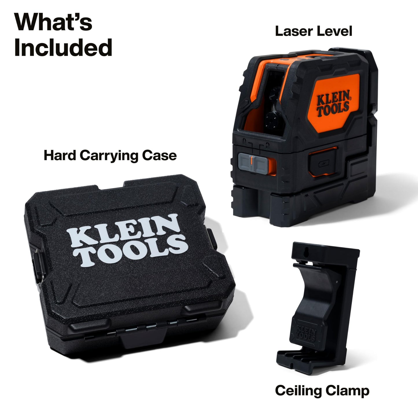 Klein Tools 93LCLS Self-Leveling Class II (≤ 1mW) Laser Level with Bright Red Cross Lines and Plumb Spot, Magnetic and Ceiling Clamp Mounting