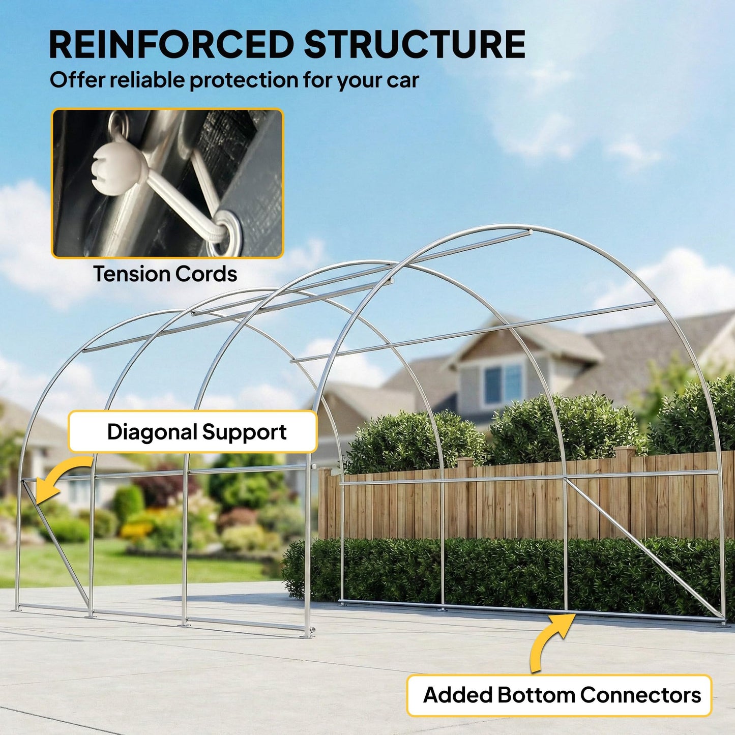 Outsunny 10' x 16' Carport, Heavy Duty Portable Garage Storage Tent with Large Zippered Door, Anti-UV PE Canopy Cover for Car, Truck, Boat, Motorcycle, Bike, Garden Tools, Outdoor Work, Gray