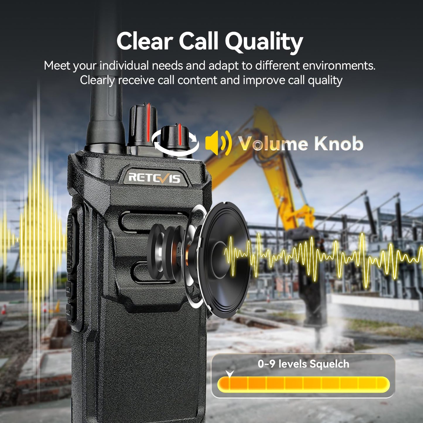 Retevis RT48 IP67 Waterproof Walkie Talkies for Adults,Heavy Duty,Professional Two Way Radio Rechargeable,1200mAh,VOX,Emergency Alarm,Rugged 2 Way Radios for Work Construction Jobsite School(10 Pack)