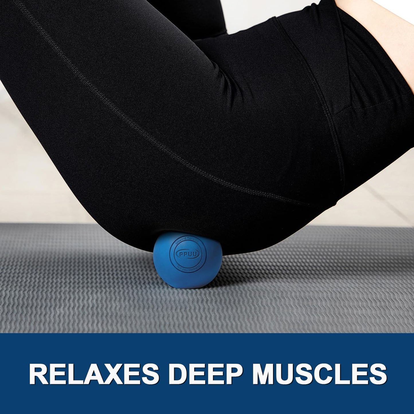 Lacrosse Ball Massage Ball for Myofascial & Trigger Point Release, Muscle Knots, Yoga Therapy – Improves Joint Mobility & Relieves Pain – Back, Neck, Chest, HIPS, Legs – 2.5-Inch Solid Blue Rubber