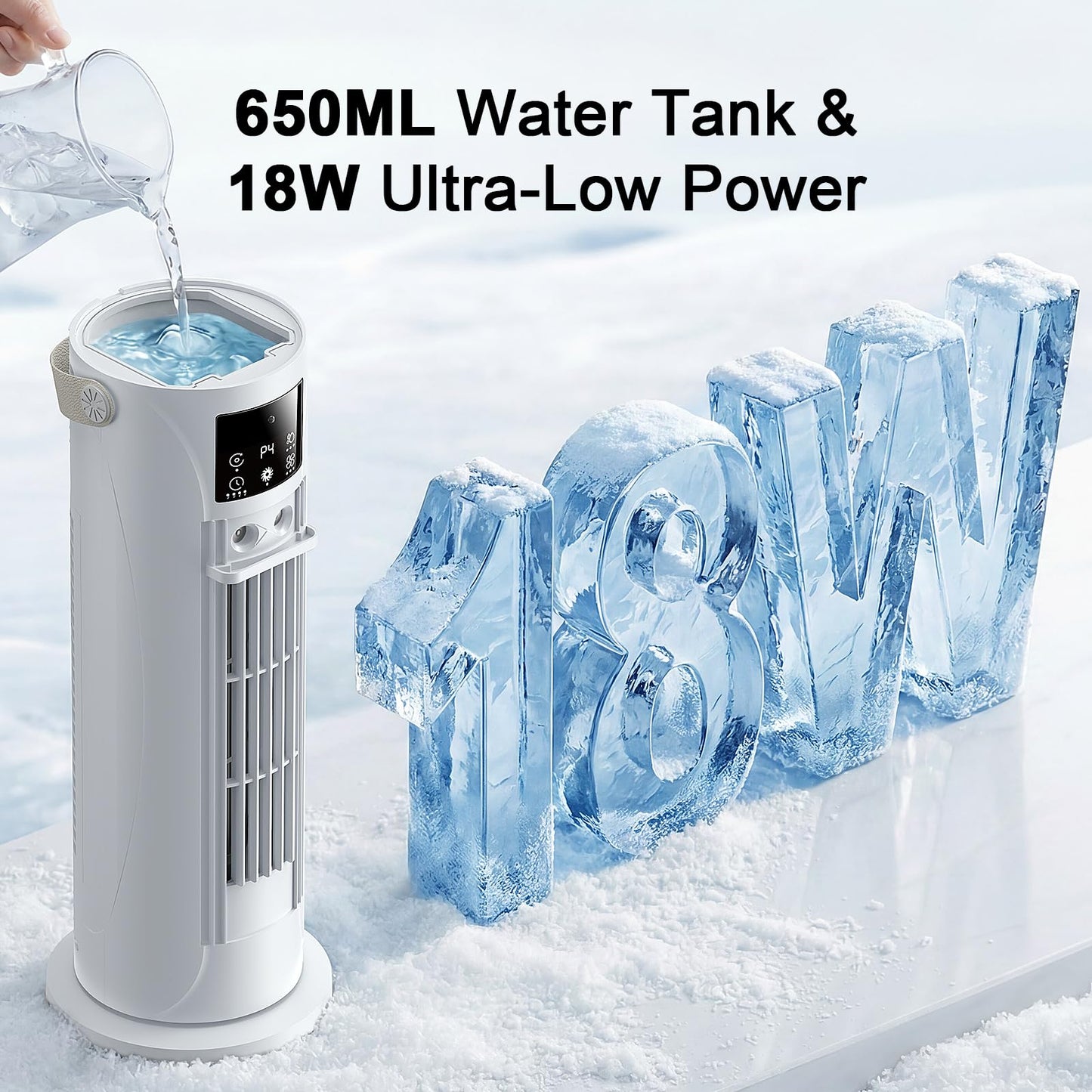 Portable Air Conditioners - 3 Speeds & Storm Mode & Mist Spray, Tower Cooling Fan with Timer, 120° Oscillation for Home, Office, Bedroom, Living Room - Portable AC Standing Fan (White)